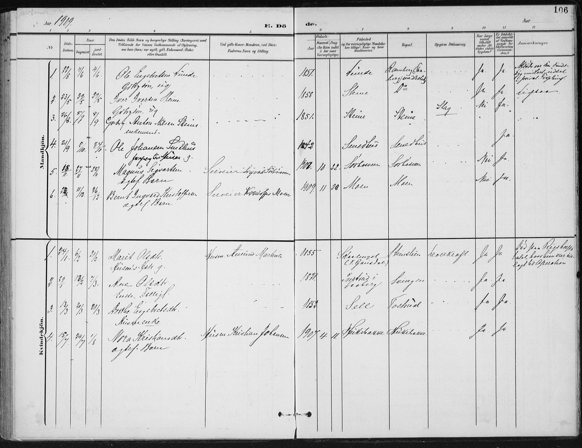 Østre Gausdal prestekontor, AV/SAH-PREST-092/H/Ha/Haa/L0005: Parish register (official) no. 5, 1902-1920, p. 106