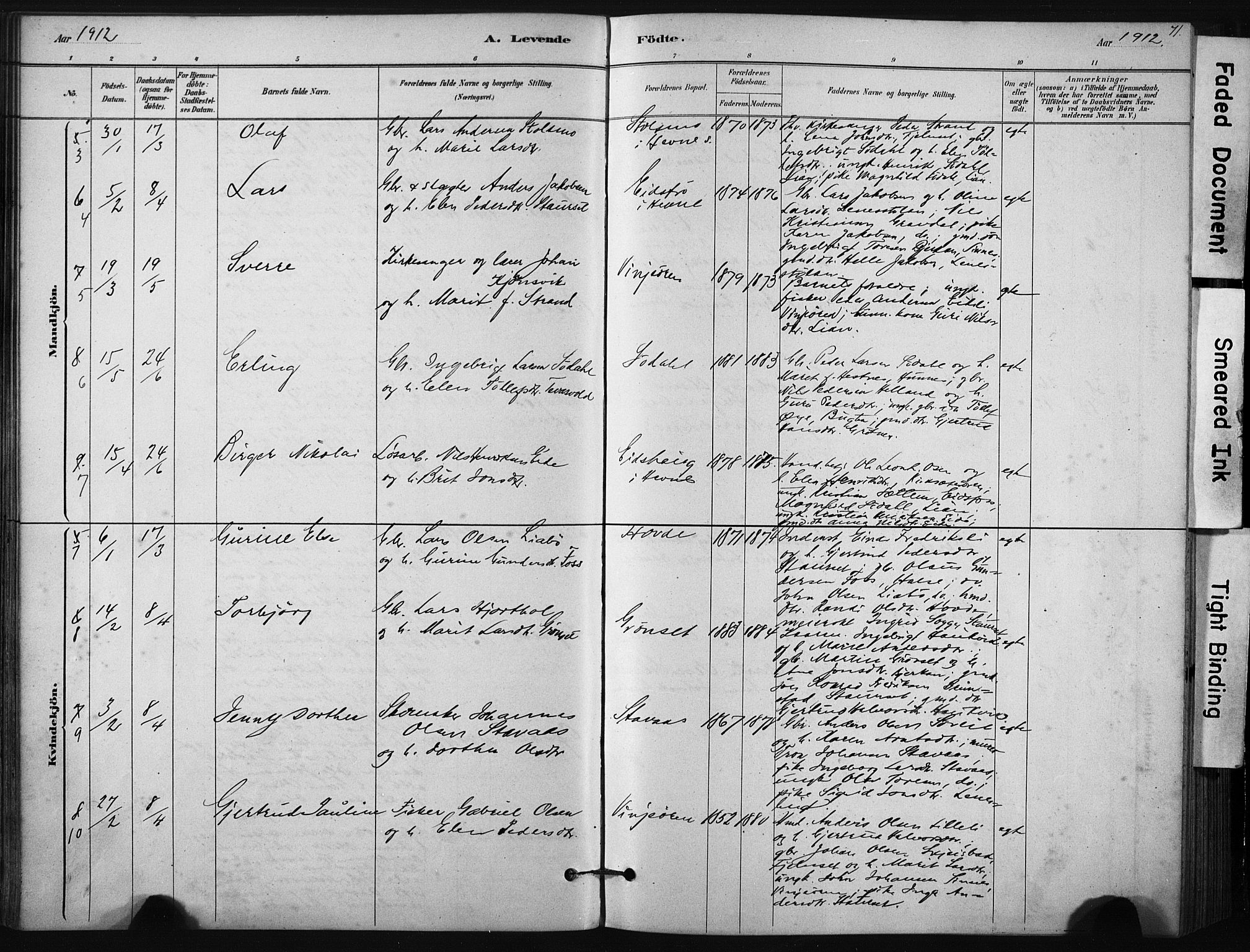 Ministerialprotokoller, klokkerbøker og fødselsregistre - Sør-Trøndelag, SAT/A-1456/631/L0512: Parish register (official) no. 631A01, 1879-1912, p. 71