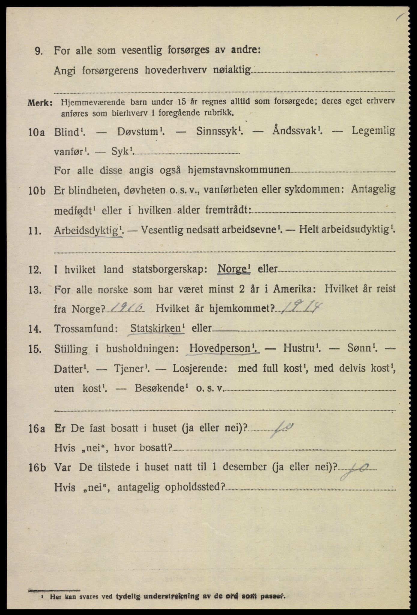 SAK, 1920 census for Lista, 1920, p. 12904