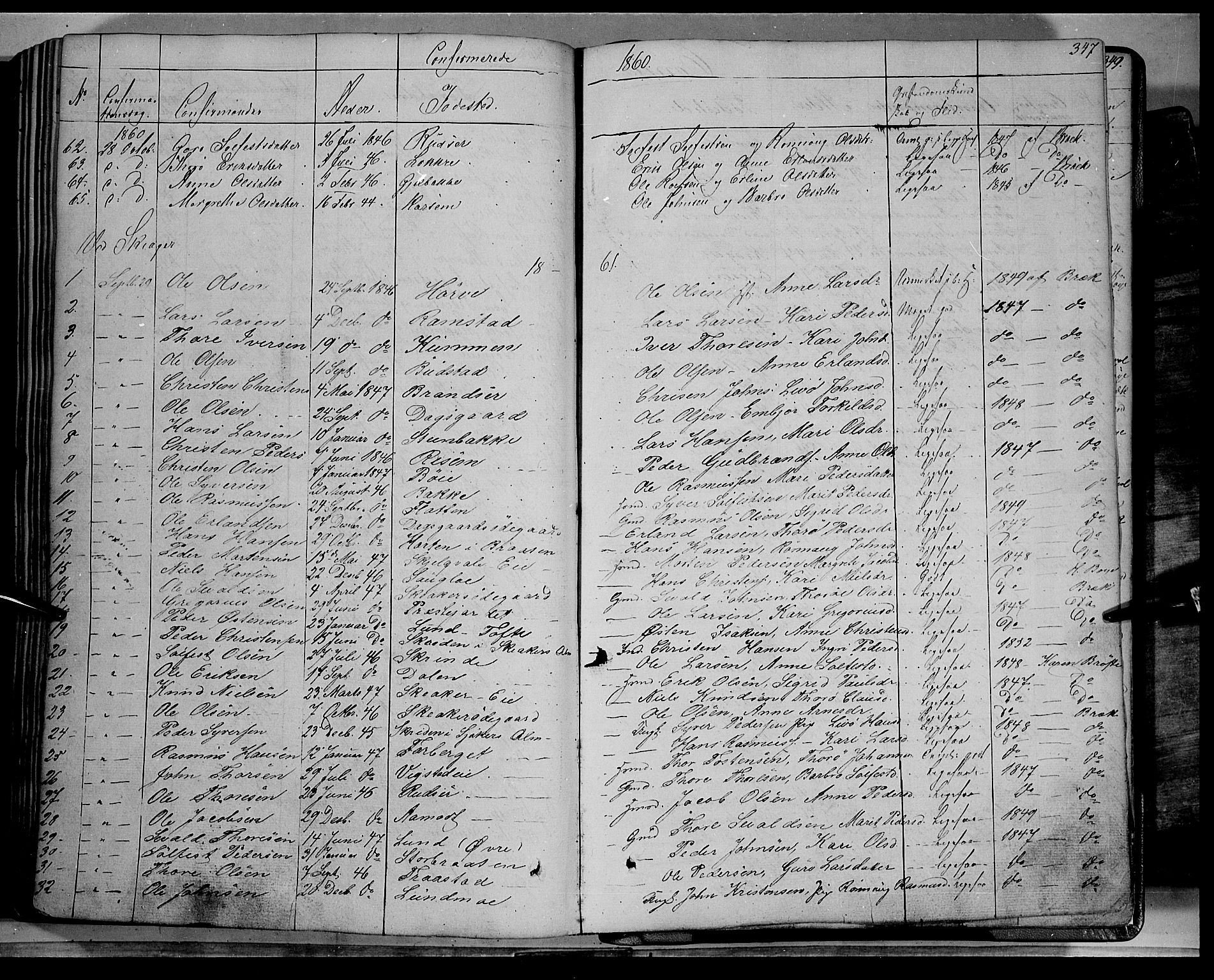 Lom prestekontor, SAH/PREST-070/K/L0006: Parish register (official) no. 6A, 1837-1863, p. 347