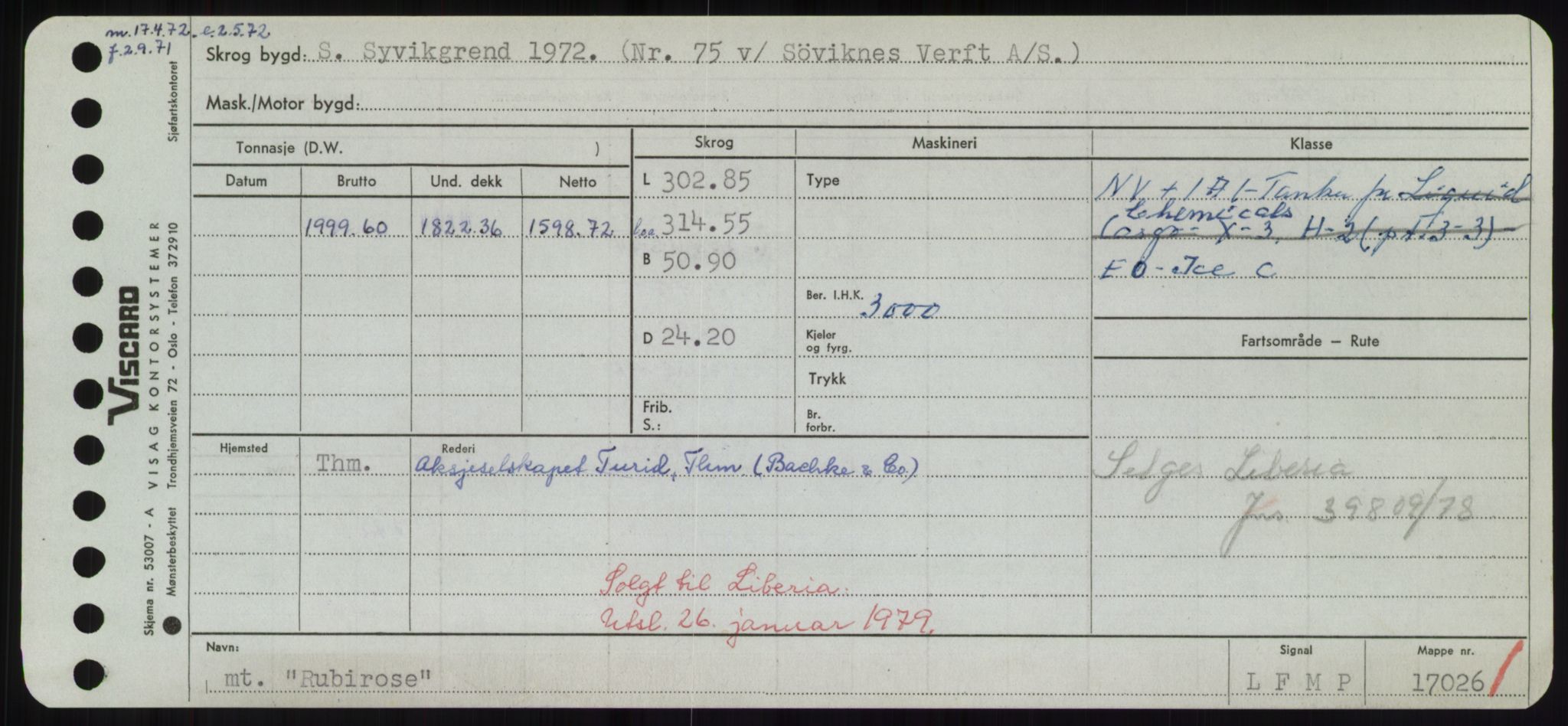 Sjøfartsdirektoratet med forløpere, Skipsmålingen, AV/RA-S-1627/H/Hd/L0031: Fartøy, Rju-Sam, p. 273