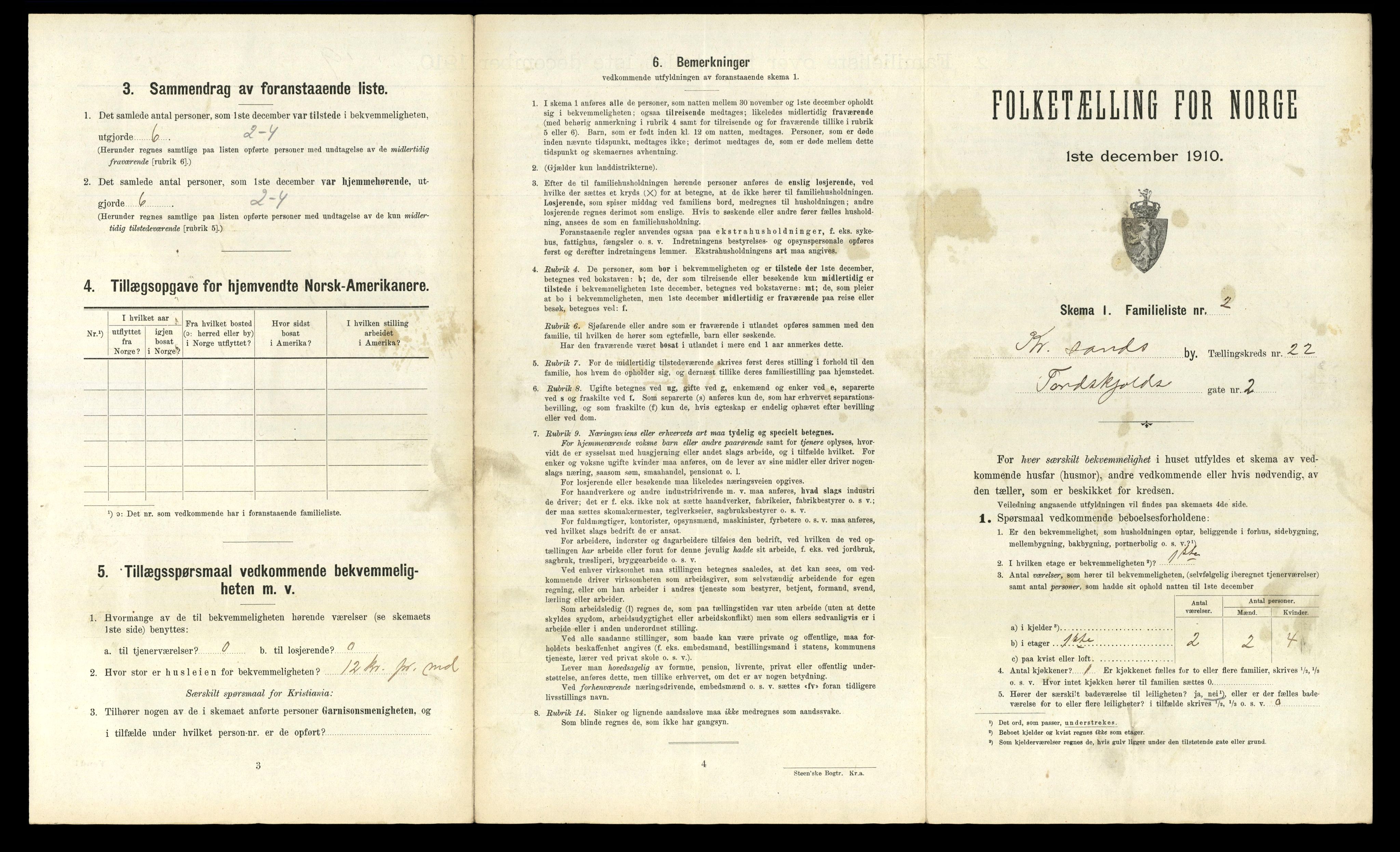 RA, 1910 census for Kristiansand, 1910, p. 5496