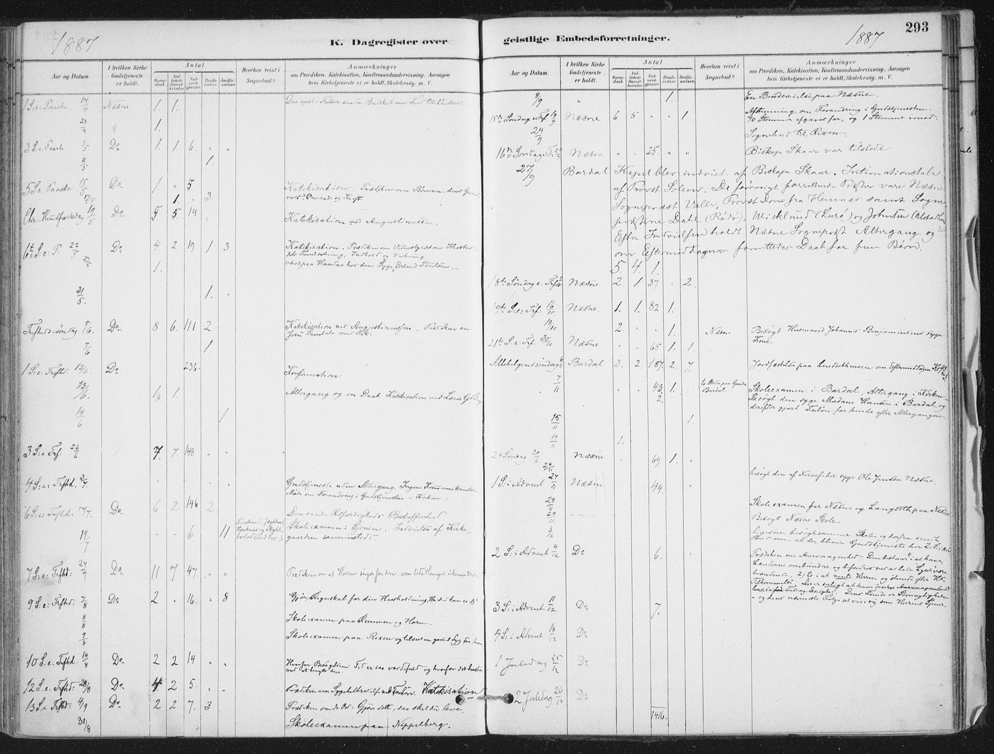 Ministerialprotokoller, klokkerbøker og fødselsregistre - Nordland, AV/SAT-A-1459/838/L0553: Parish register (official) no. 838A11, 1880-1910, p. 293