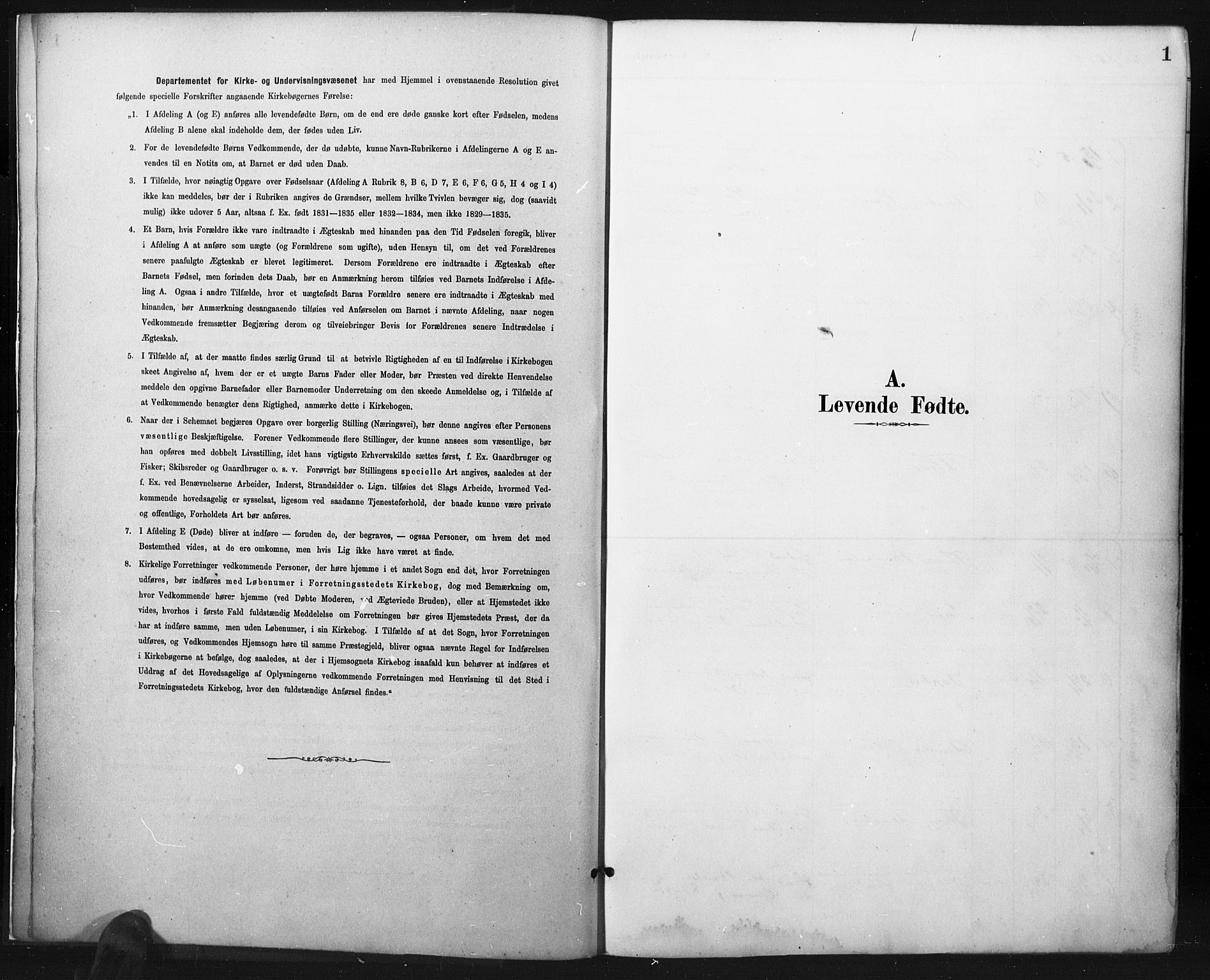 Flekkefjord sokneprestkontor, SAK/1111-0012/F/Fa/Fac/L0008: Parish register (official) no. A 8, 1885-1898, p. 1