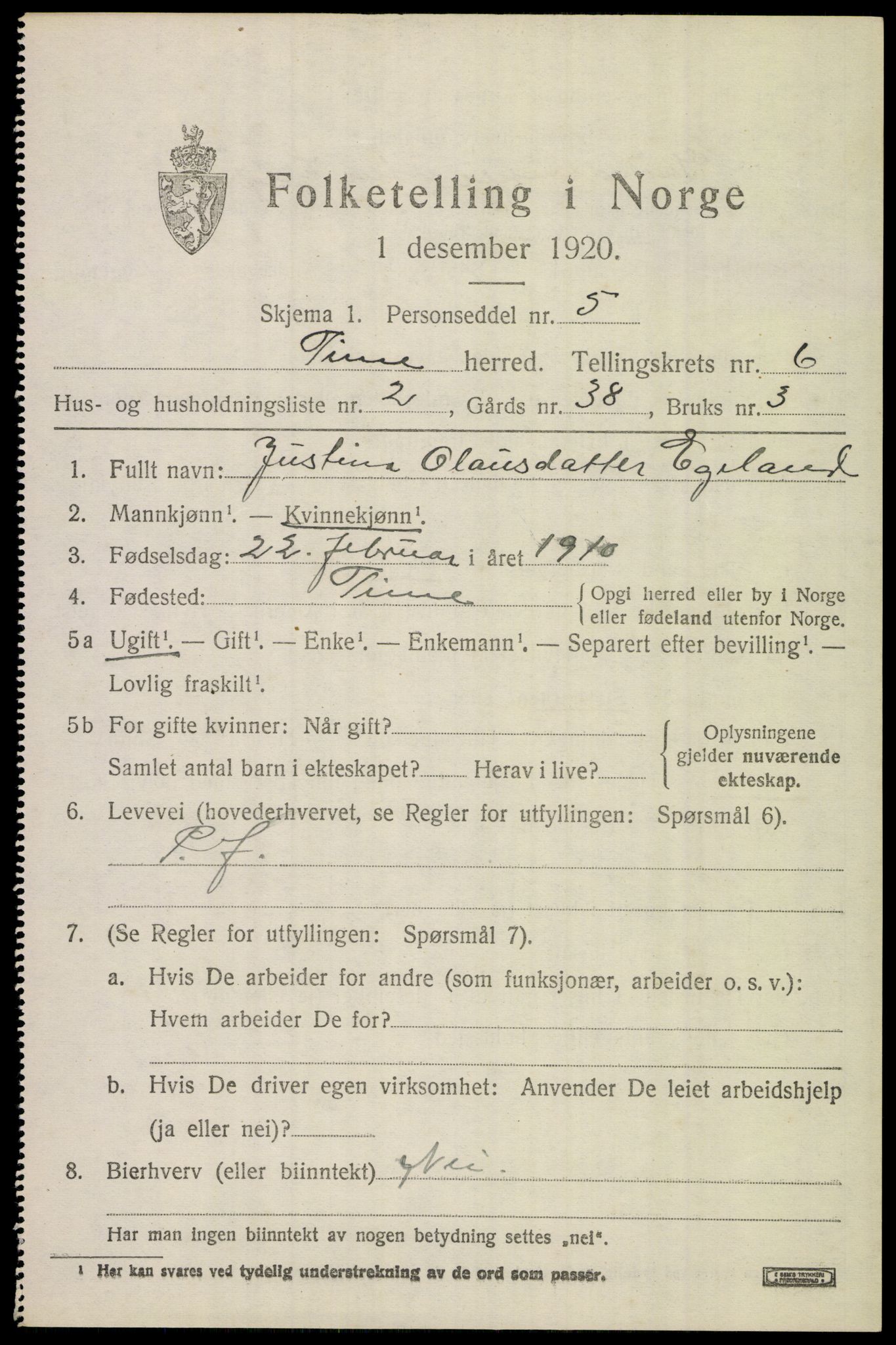 SAST, 1920 census for Time, 1920, p. 6983