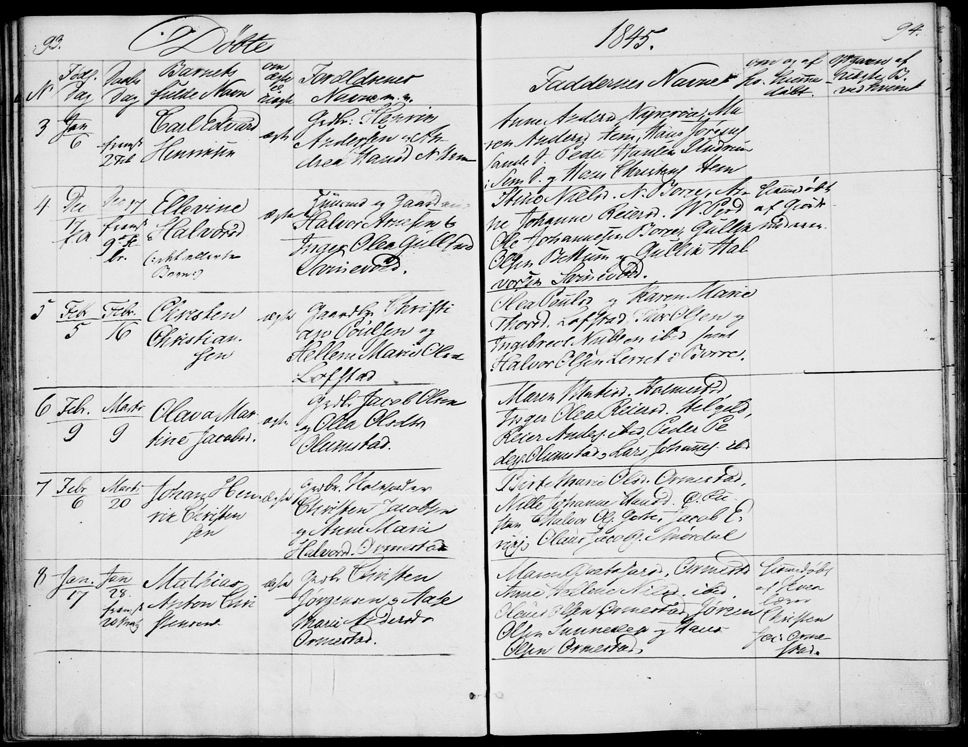 Våle kirkebøker, SAKO/A-334/F/Fa/L0009a: Parish register (official) no. I 9A, 1839-1860, p. 93-94