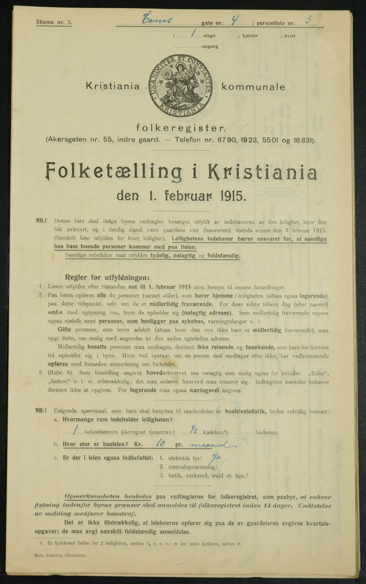 OBA, Municipal Census 1915 for Kristiania, 1915, p. 22459