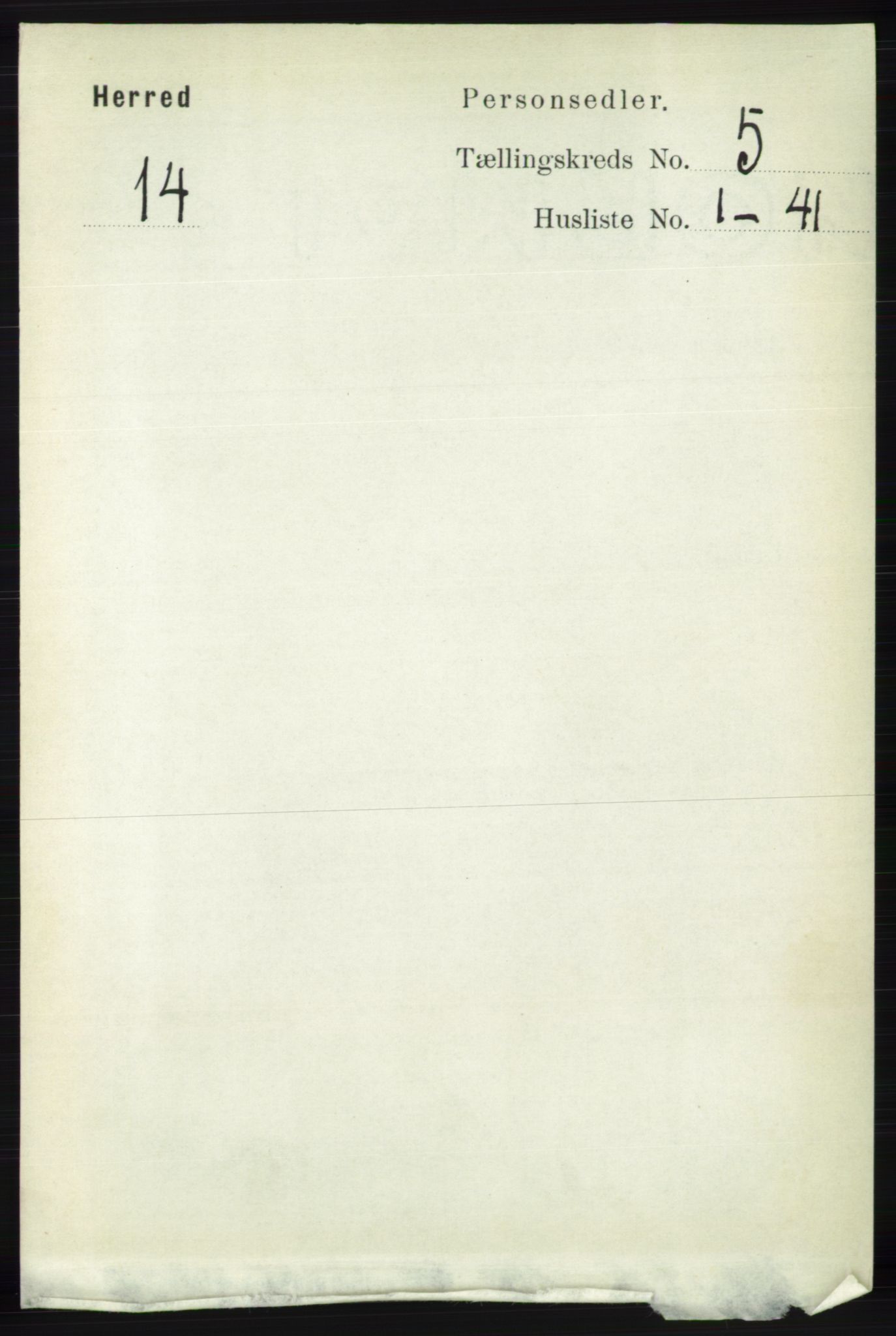 RA, 1891 census for 1039 Herad, 1891, p. 1809