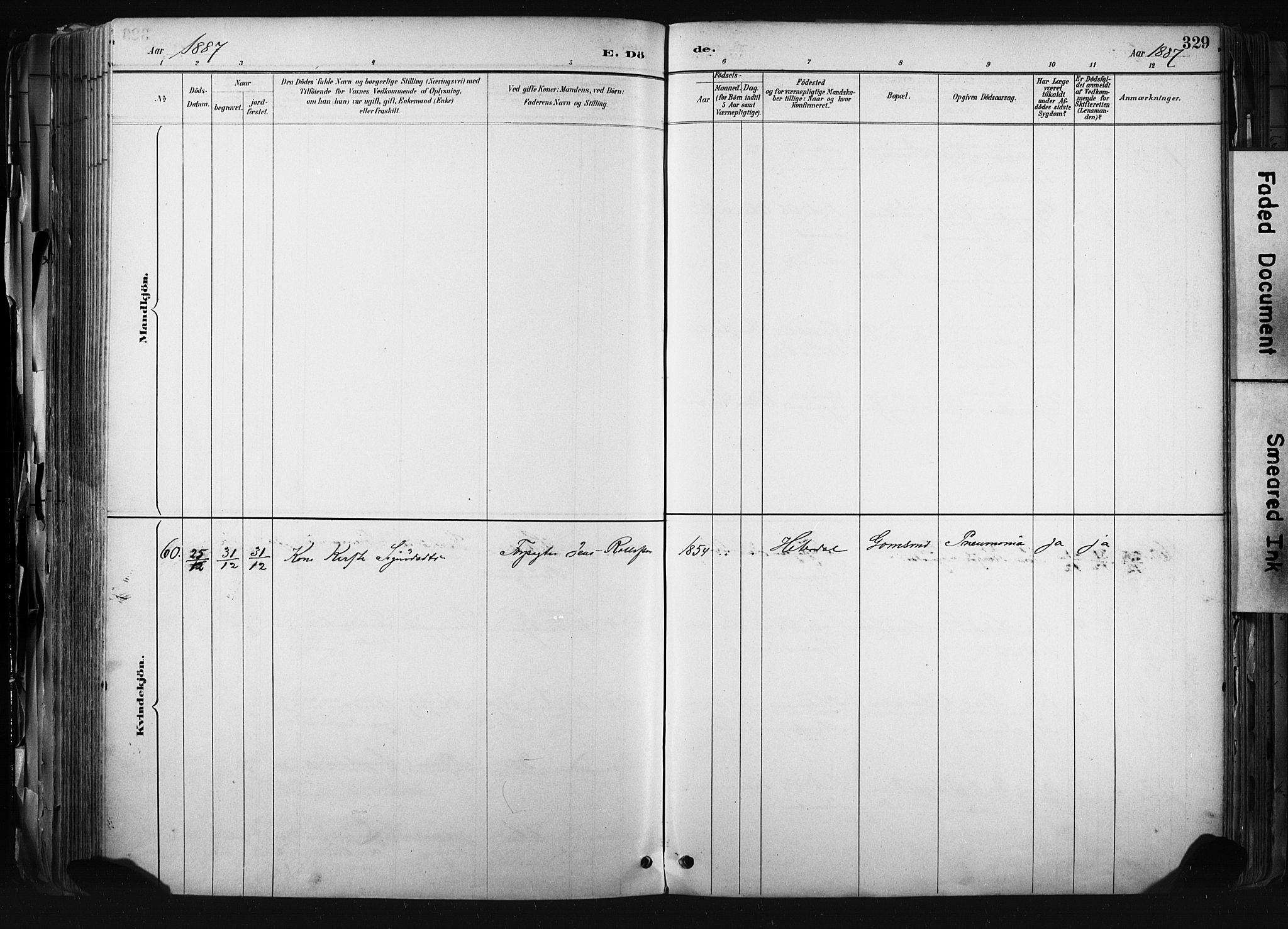 Kongsberg kirkebøker, SAKO/A-22/F/Fb/L0002: Parish register (official) no. II 2, 1886-1896, p. 329