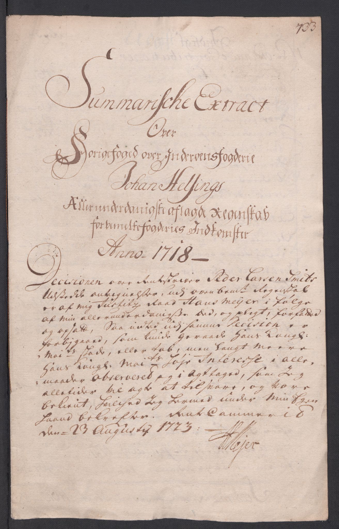 Rentekammeret inntil 1814, Reviderte regnskaper, Fogderegnskap, RA/EA-4092/R63/L4326: Fogderegnskap Inderøy, 1718, p. 12