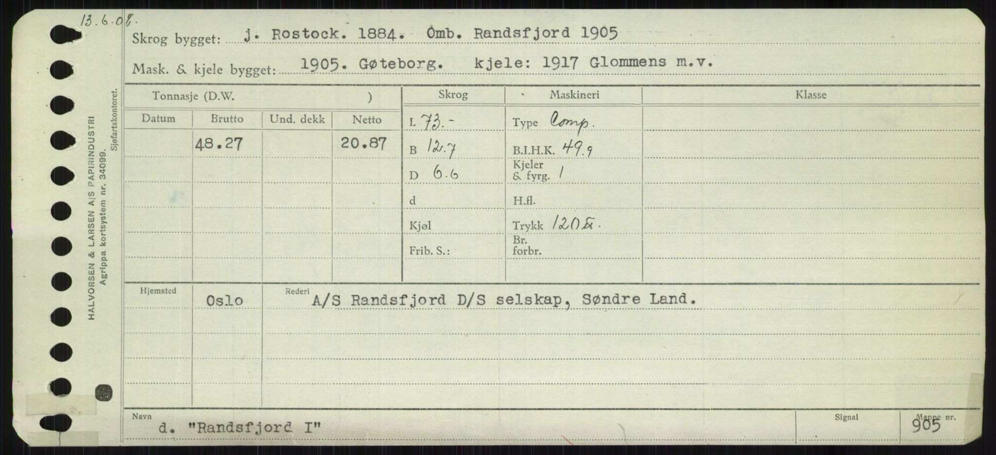 Sjøfartsdirektoratet med forløpere, Skipsmålingen, AV/RA-S-1627/H/Ha/L0004/0002: Fartøy, Mas-R / Fartøy, Odin-R, p. 529