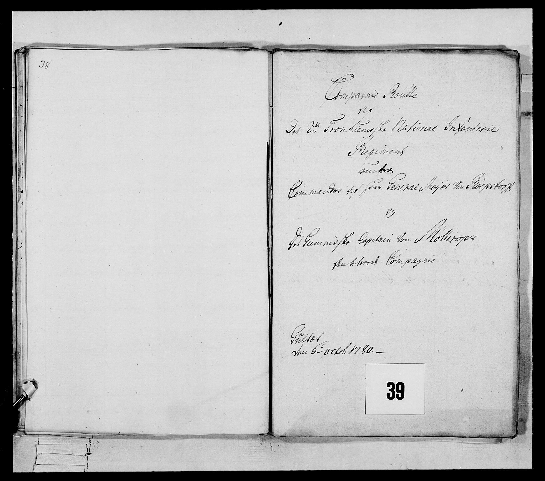 Generalitets- og kommissariatskollegiet, Det kongelige norske kommissariatskollegium, RA/EA-5420/E/Eh/L0078: 2. Trondheimske nasjonale infanteriregiment, 1779-1780, p. 202