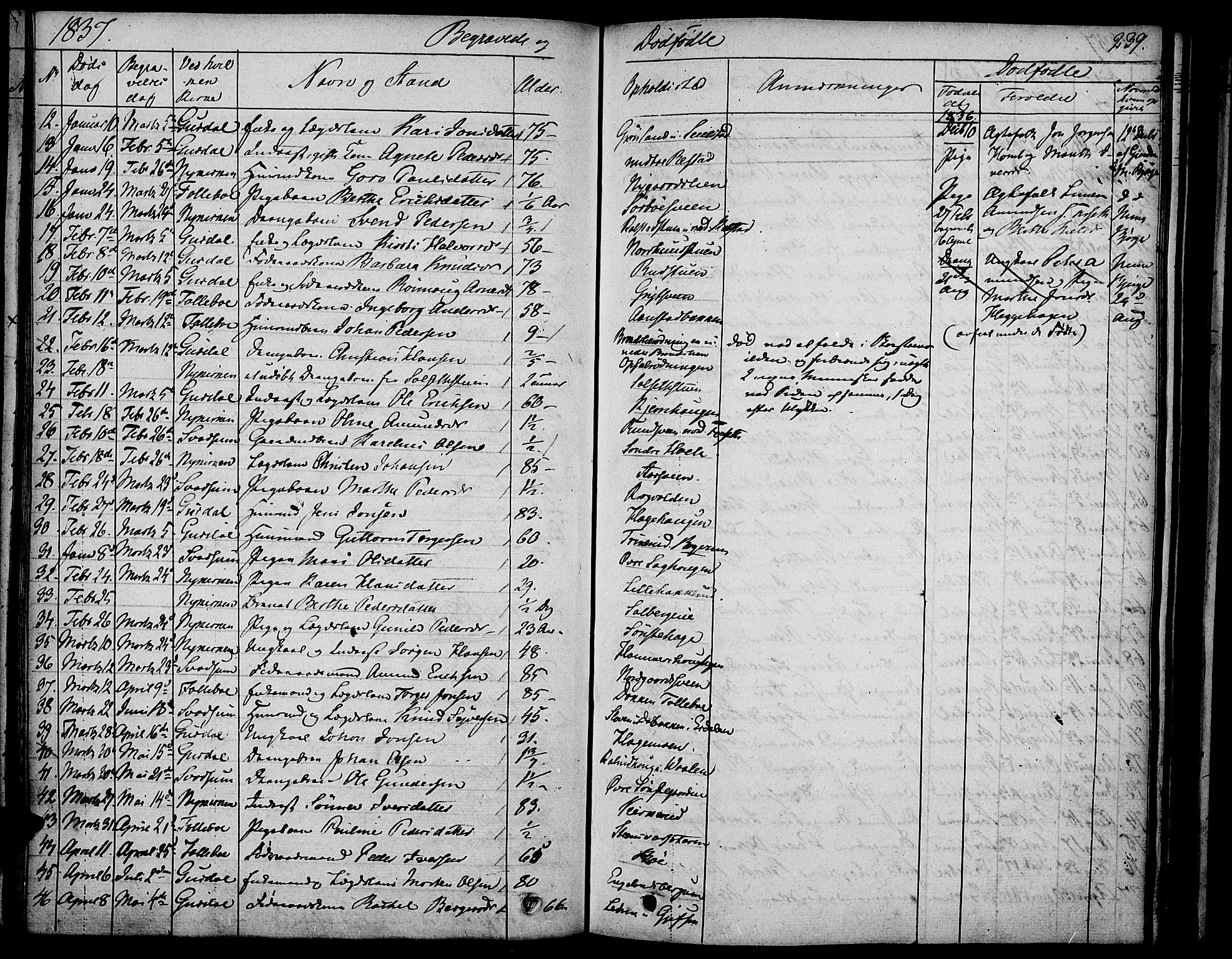 Gausdal prestekontor, SAH/PREST-090/H/Ha/Haa/L0006: Parish register (official) no. 6, 1830-1839, p. 239