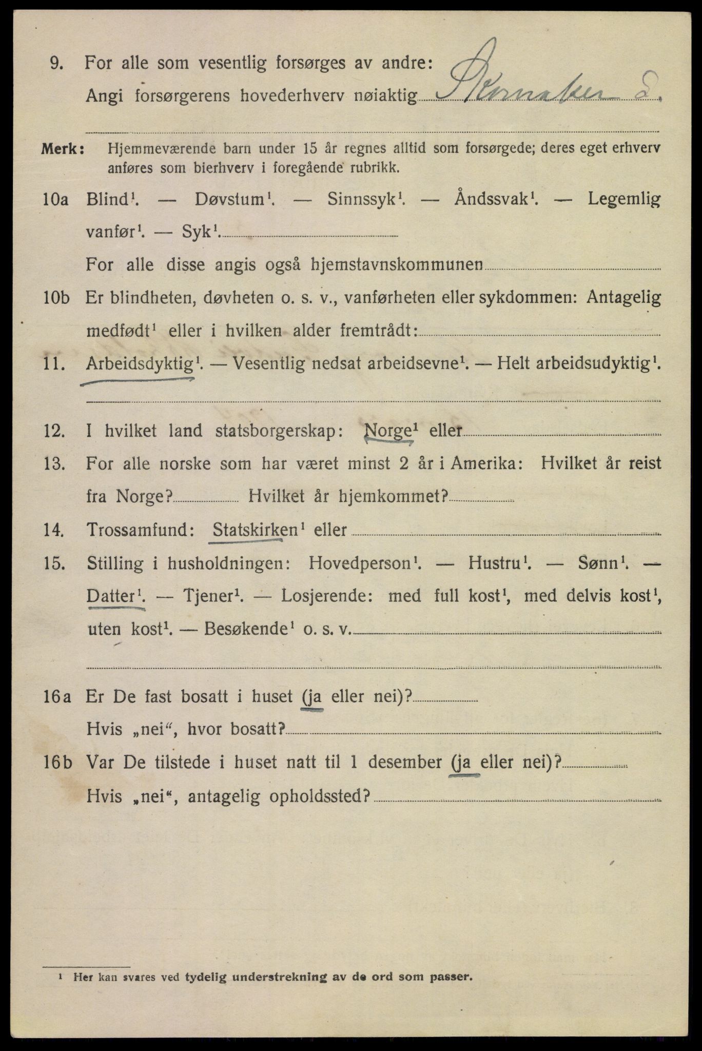 SAKO, 1920 census for Kragerø, 1920, p. 5842