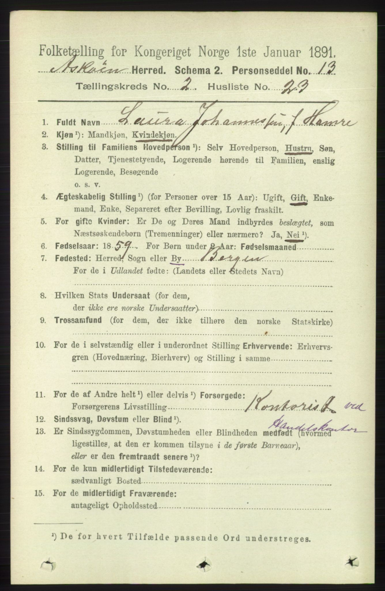 RA, 1891 census for 1247 Askøy, 1891, p. 1430