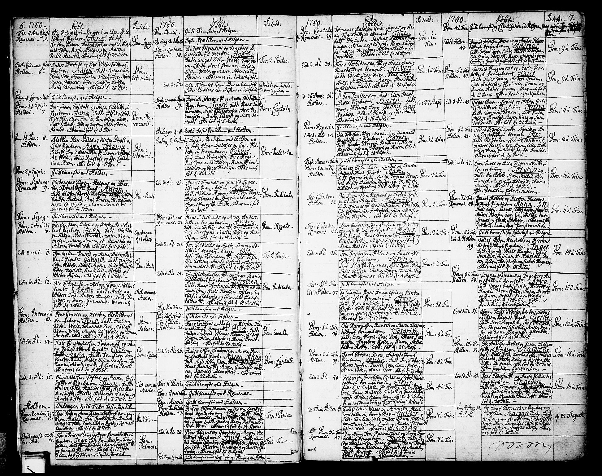 Holla kirkebøker, SAKO/A-272/F/Fa/L0002: Parish register (official) no. 2, 1779-1814, p. 6-7