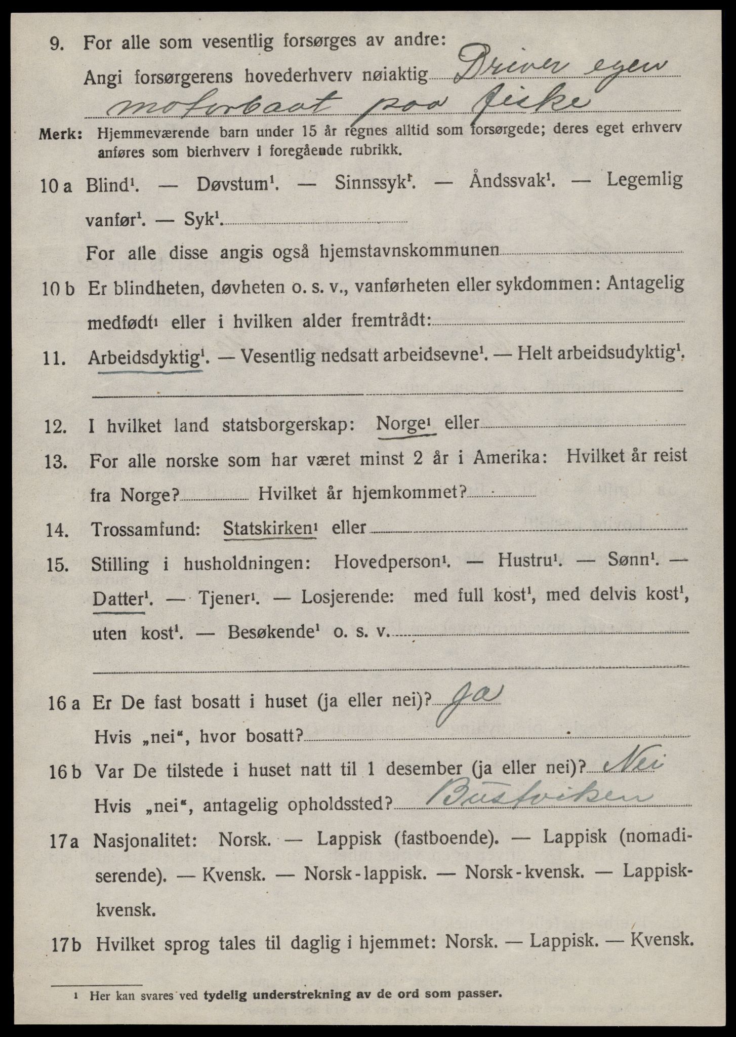 SAT, 1920 census for Sør-Frøya, 1920, p. 2820