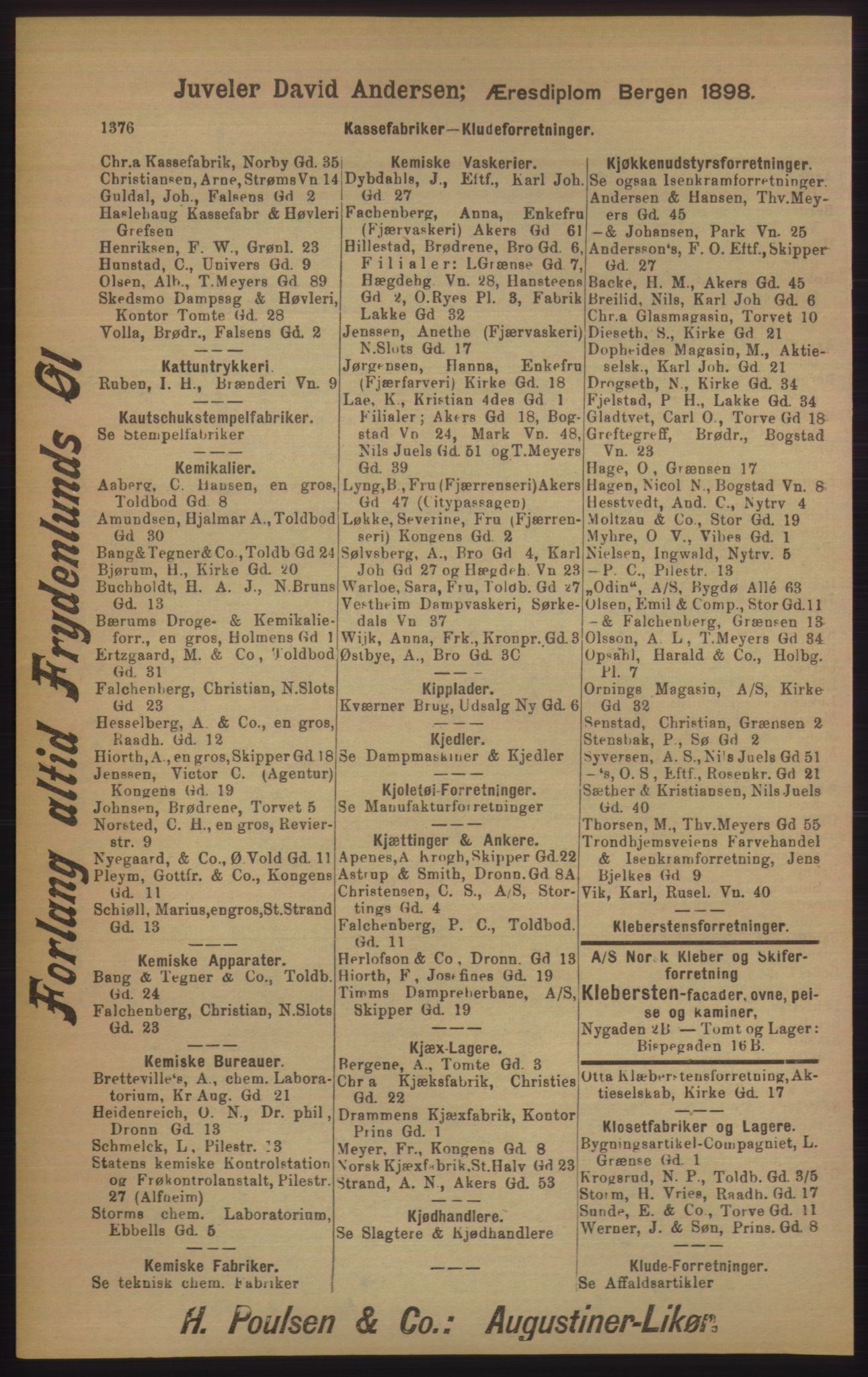 Kristiania/Oslo adressebok, PUBL/-, 1905, p. 1376