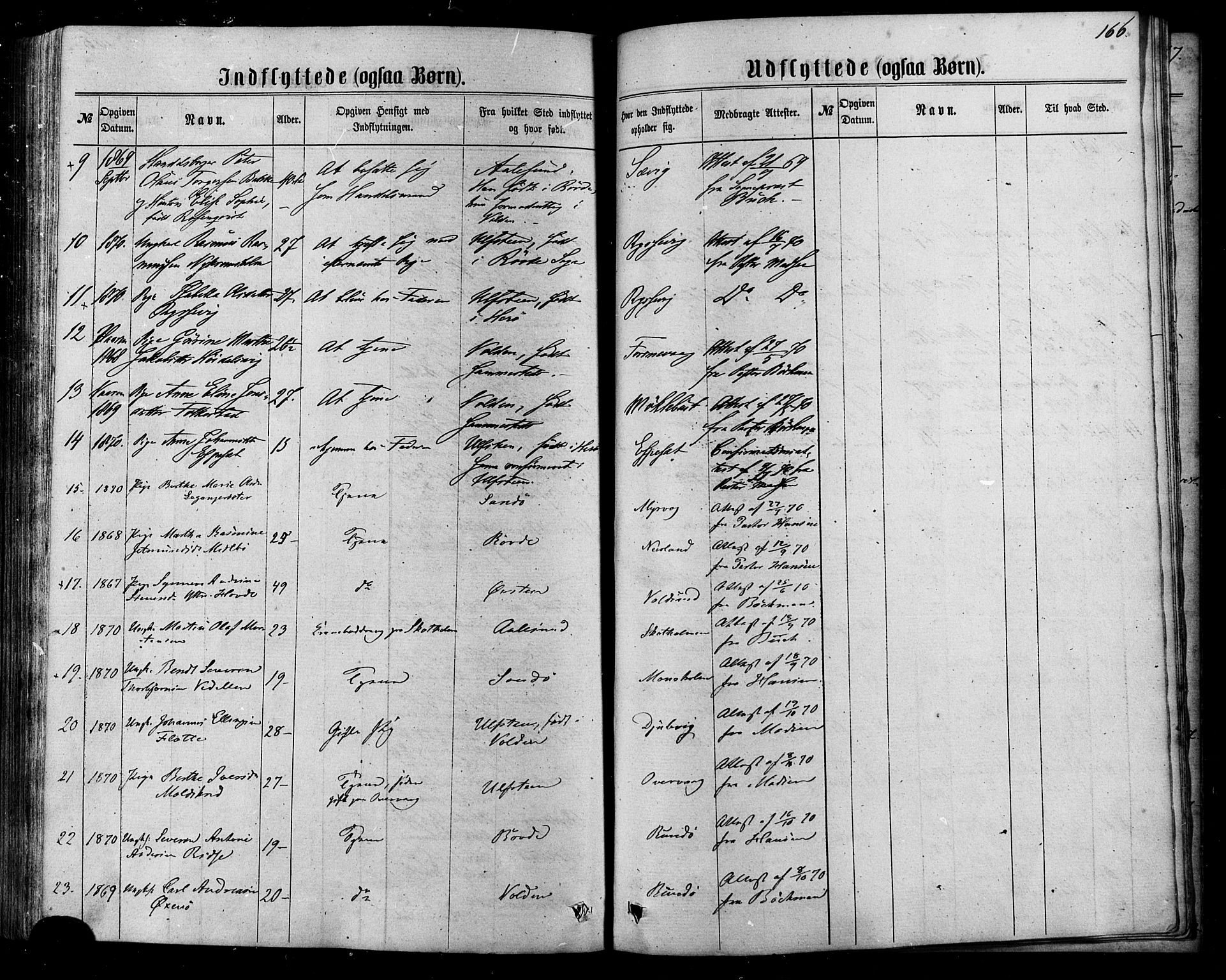 Ministerialprotokoller, klokkerbøker og fødselsregistre - Møre og Romsdal, AV/SAT-A-1454/507/L0071: Parish register (official) no. 507A06, 1863-1878, p. 166