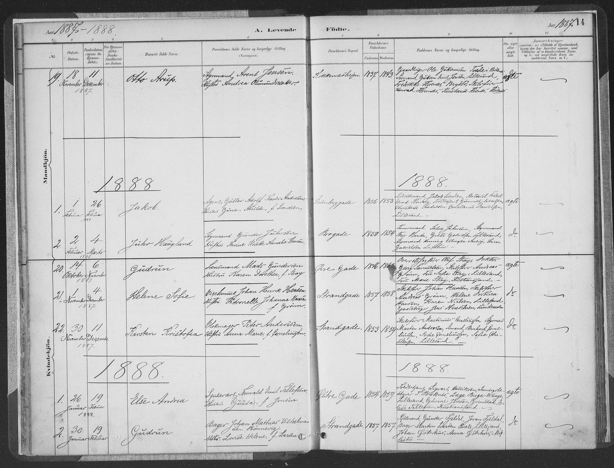 Vestre Moland sokneprestkontor, AV/SAK-1111-0046/F/Fa/Faa/L0001: Parish register (official) no. A 1, 1884-1899, p. 15