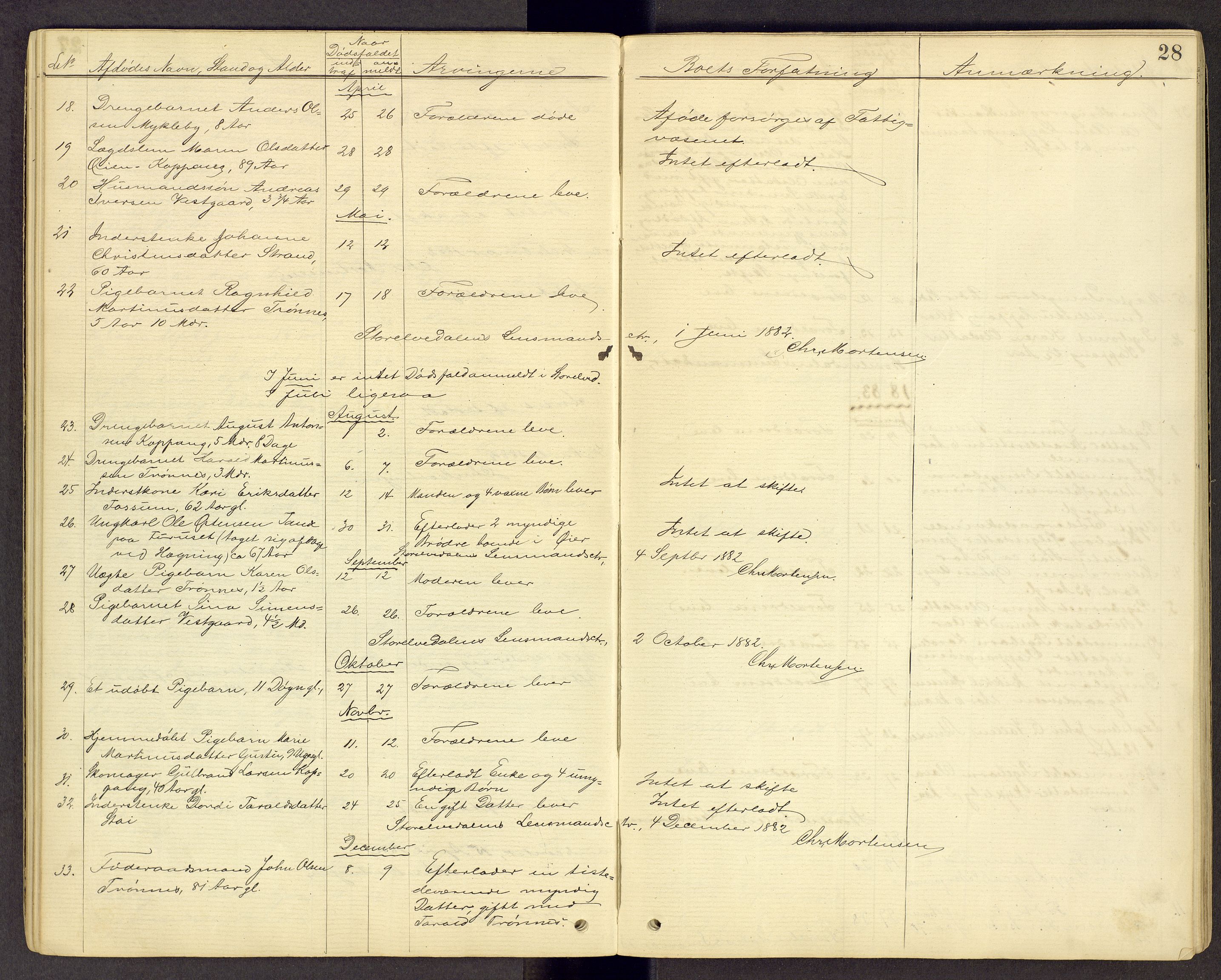 Sør-Østerdal sorenskriveri, AV/SAH-TING-018/J/Jg/L0014: Dødsfallsjournal, 1874-1908, p. 28