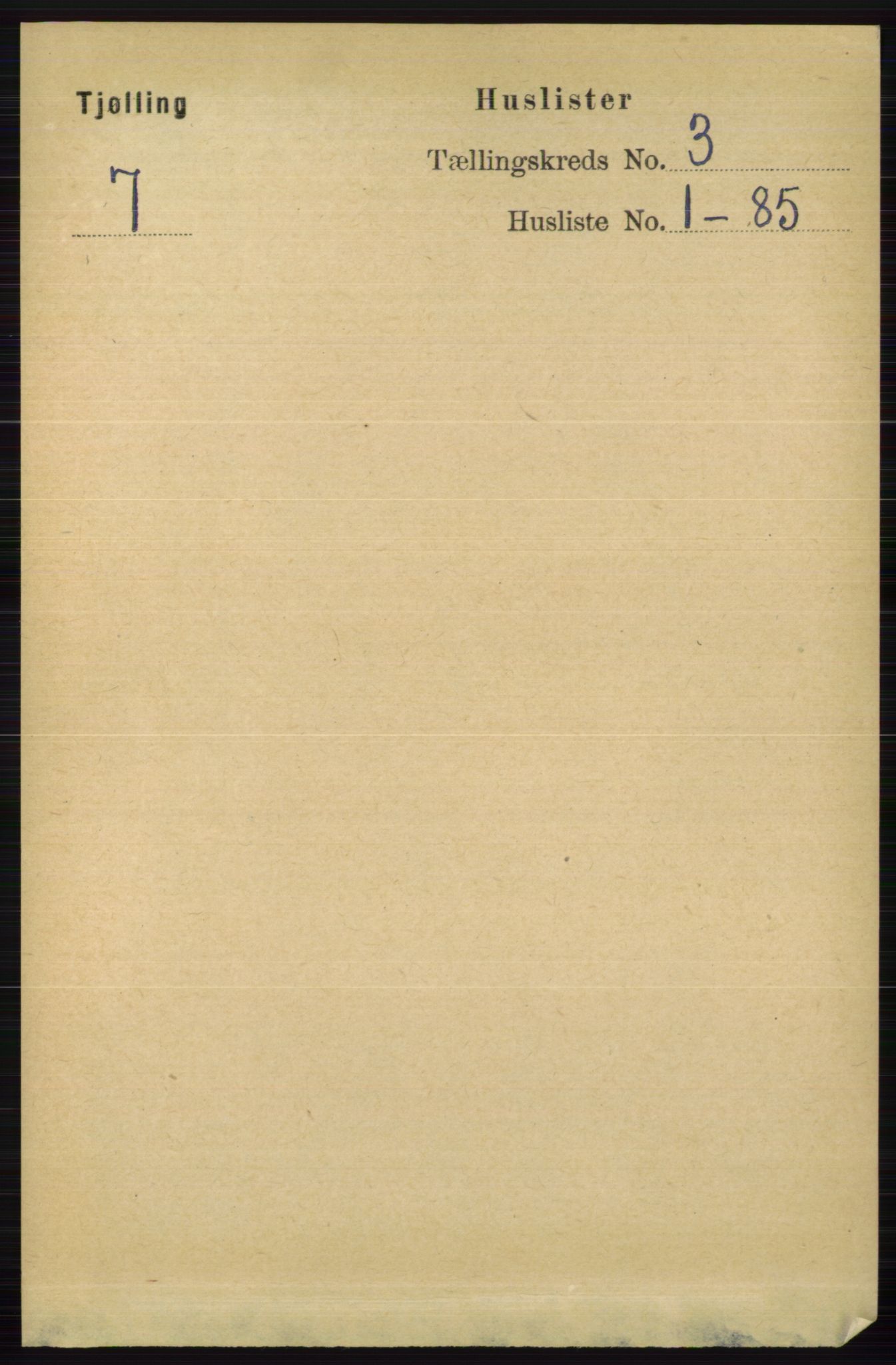 RA, 1891 census for 0725 Tjølling, 1891, p. 823