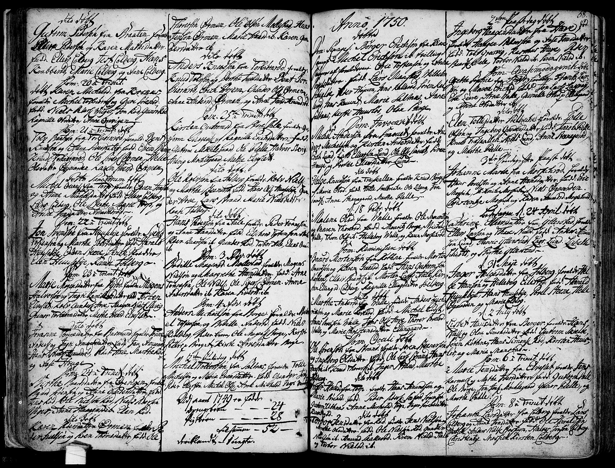 Onsøy prestekontor Kirkebøker, SAO/A-10914/F/Fa/L0001: Parish register (official) no. I 1, 1733-1814, p. 58