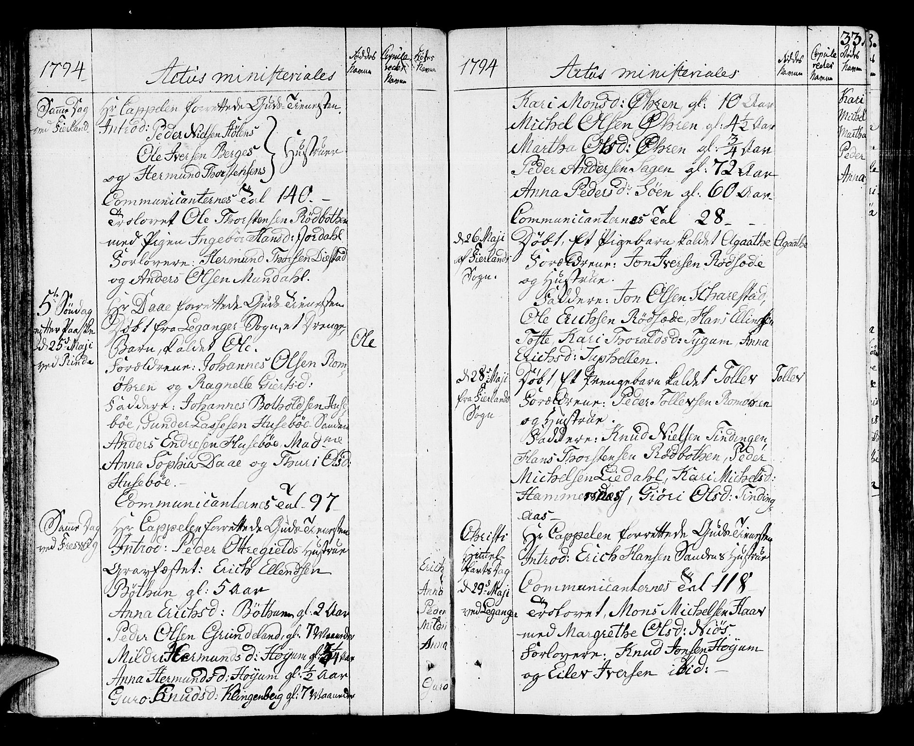 Leikanger sokneprestembete, SAB/A-81001: Parish register (official) no. A 5, 1792-1809, p. 33