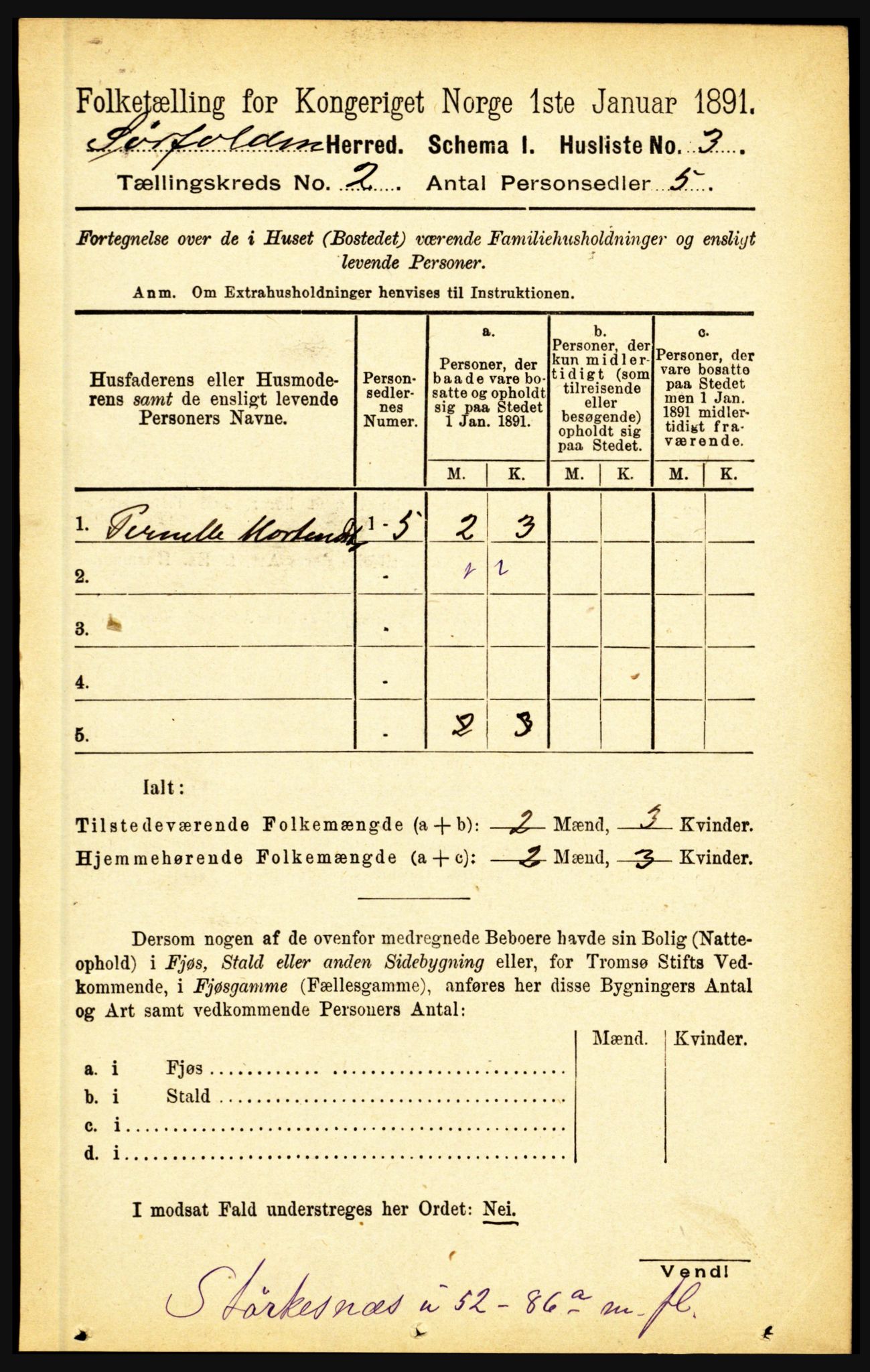 RA, 1891 census for 1845 Sørfold, 1891, p. 176