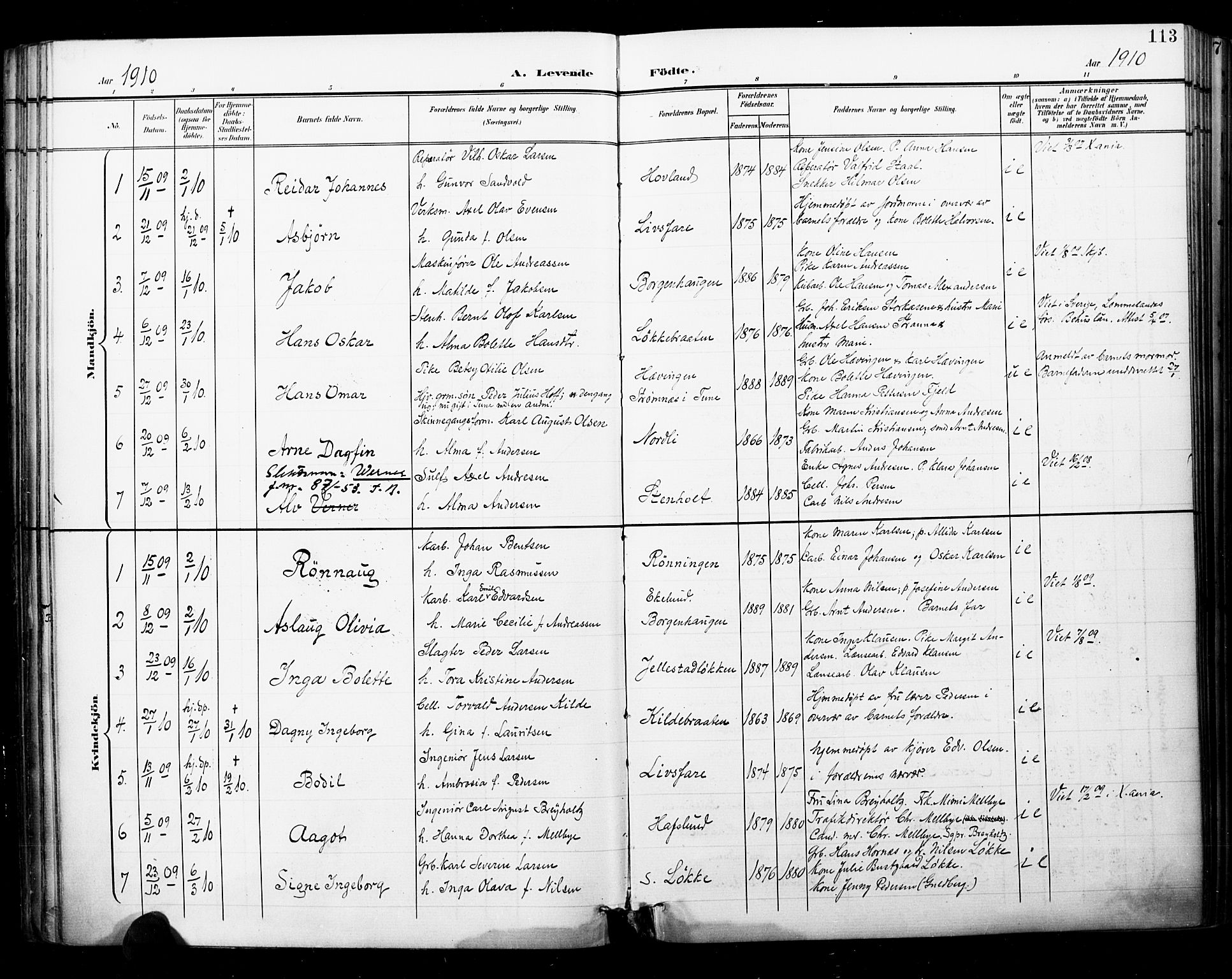 Skjeberg prestekontor Kirkebøker, SAO/A-10923/F/Fa/L0010: Parish register (official) no. I 10, 1898-1911, p. 113