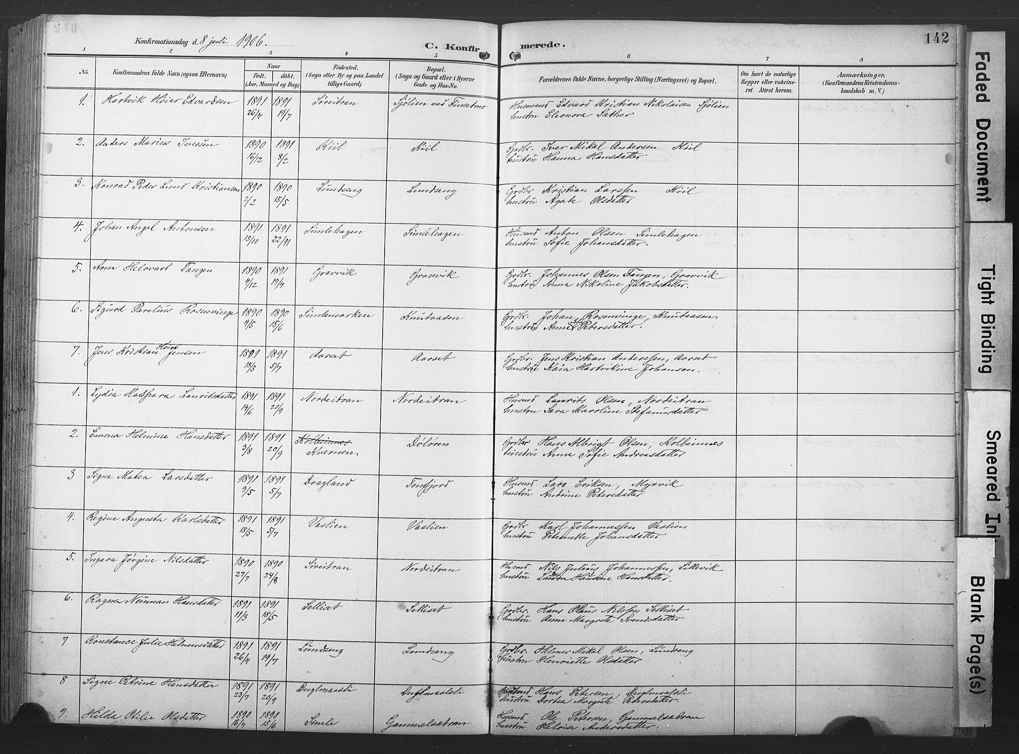 Ministerialprotokoller, klokkerbøker og fødselsregistre - Nord-Trøndelag, SAT/A-1458/789/L0706: Parish register (copy) no. 789C01, 1888-1931, p. 142