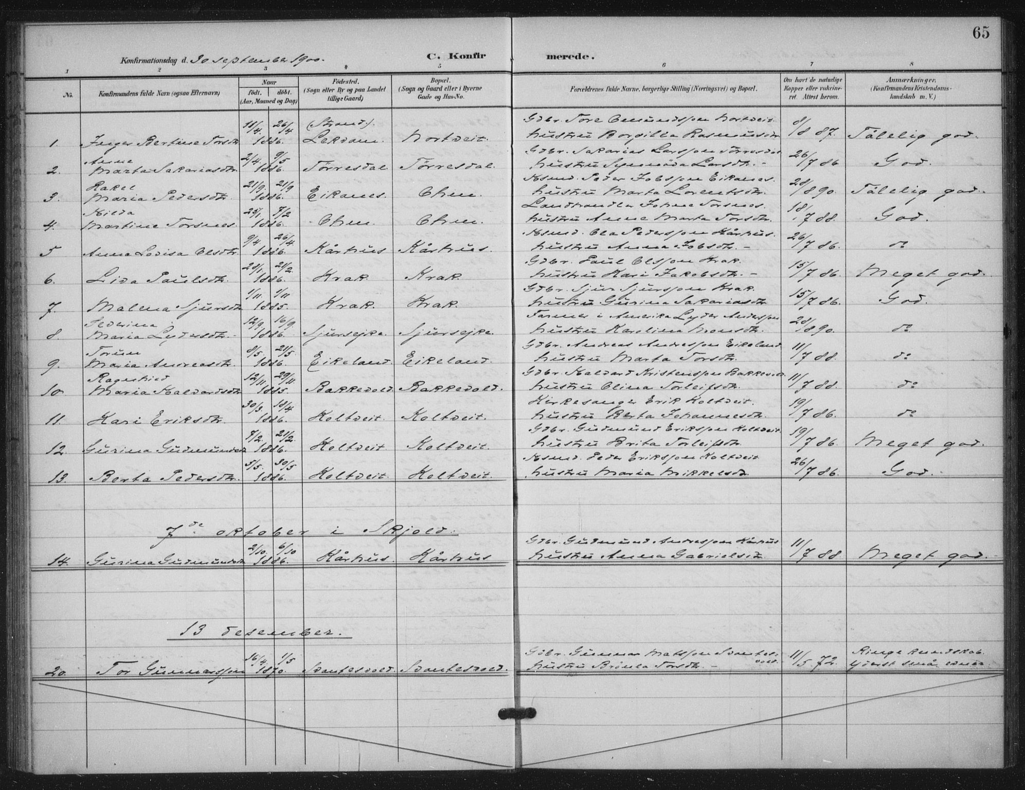 Skjold sokneprestkontor, SAST/A-101847/H/Ha/Haa/L0012: Parish register (official) no. A 12, 1899-1915, p. 65