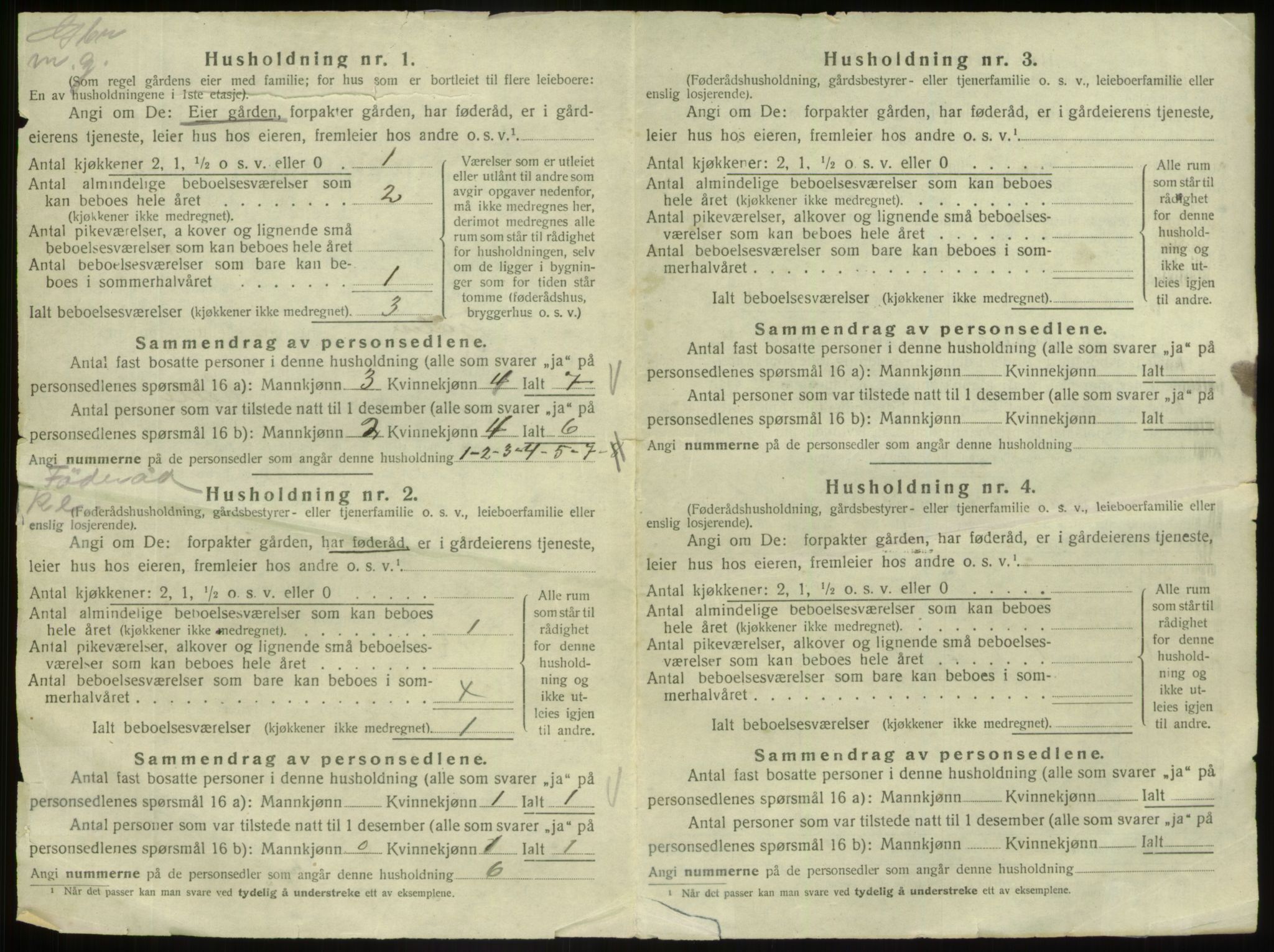 SAB, 1920 census for Fjaler, 1920, p. 71