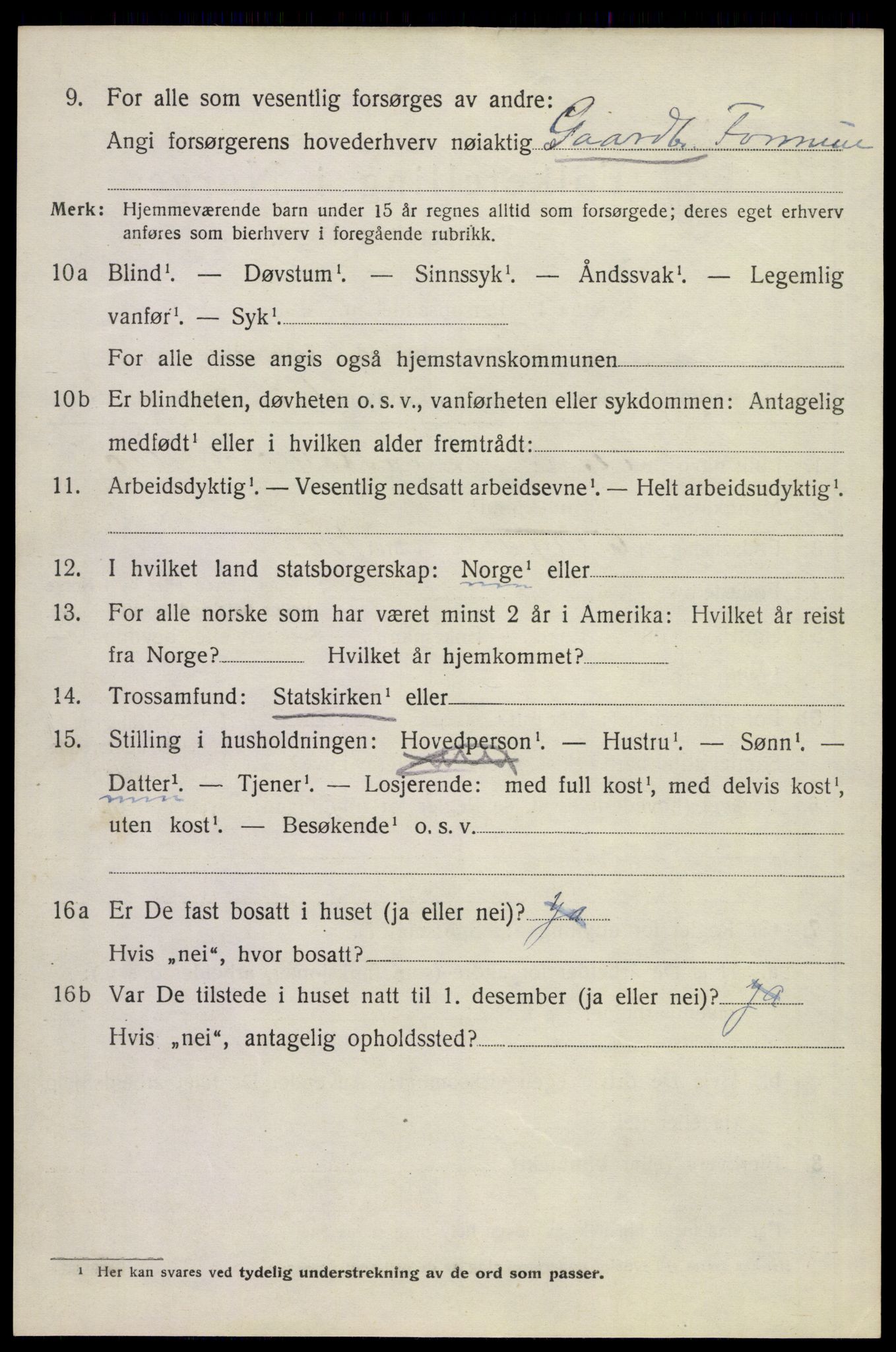 SAKO, 1920 census for Tinn, 1920, p. 9629