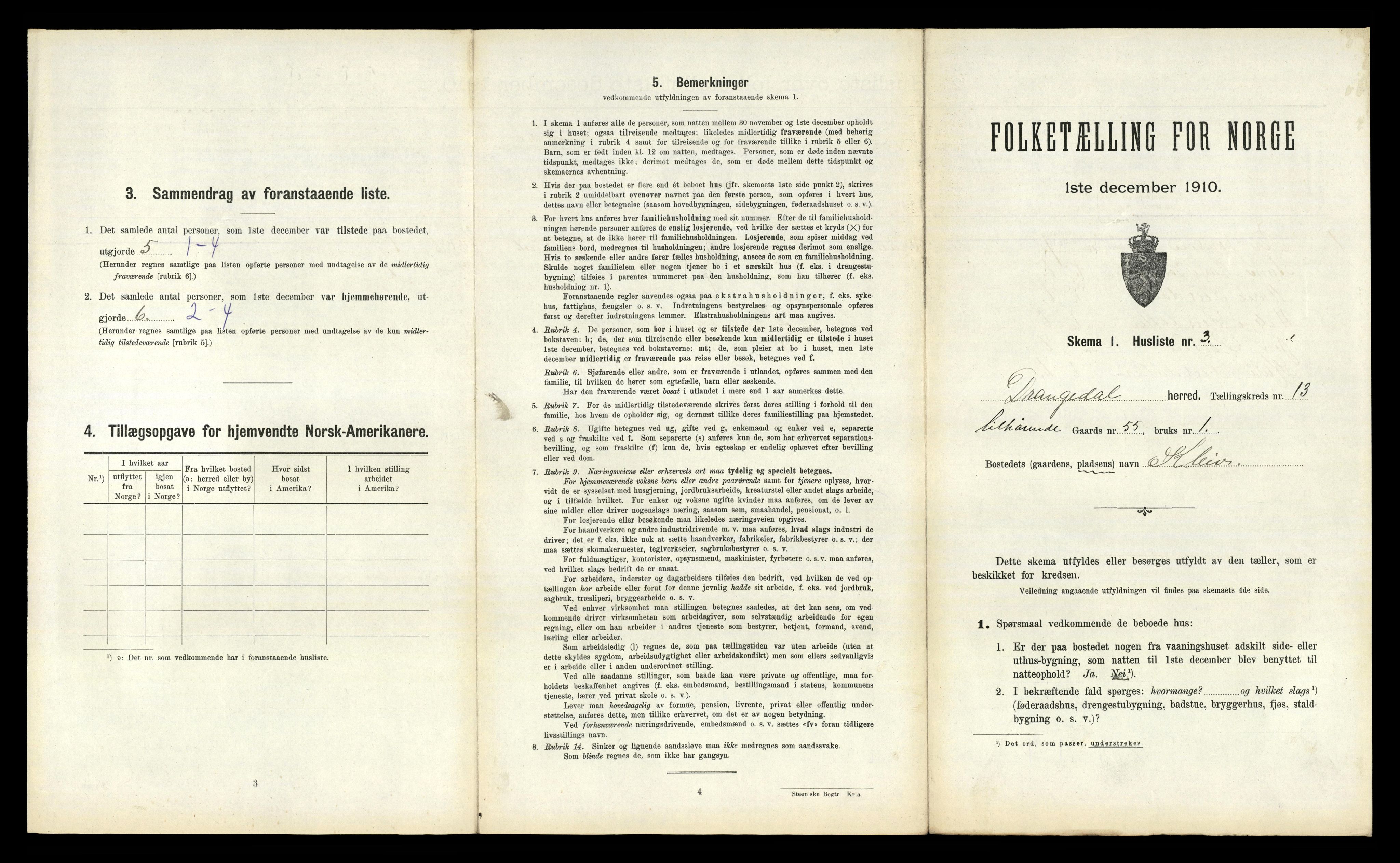 RA, 1910 census for Drangedal, 1910, p. 1115