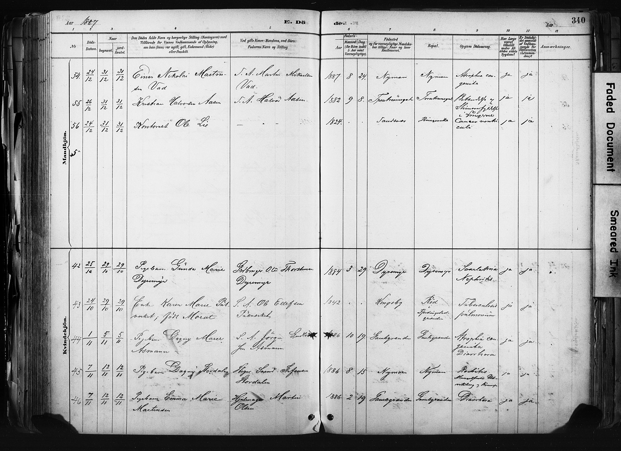 Kongsberg kirkebøker, AV/SAKO-A-22/F/Fb/L0002: Parish register (official) no. II 2, 1886-1896, p. 340