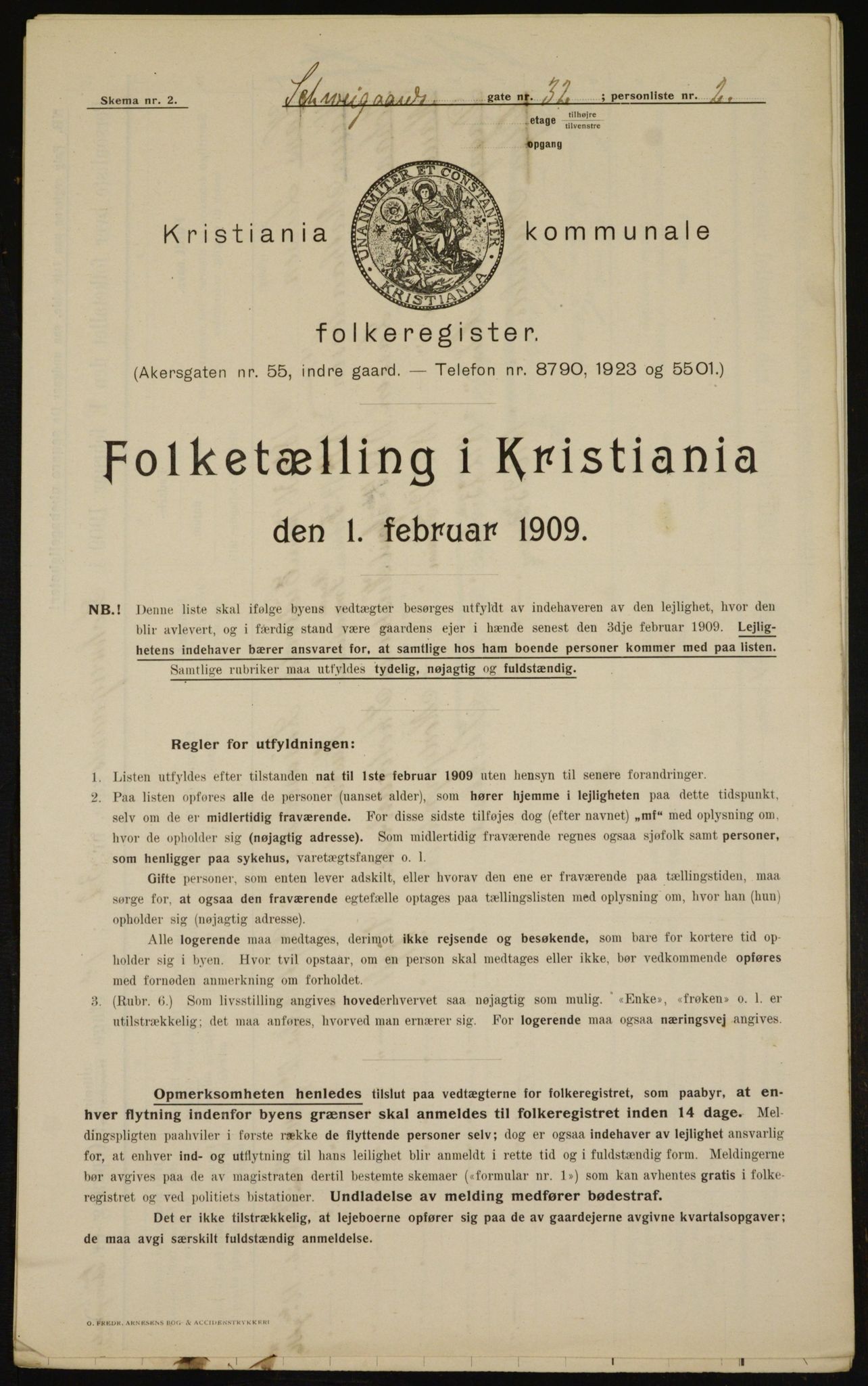 OBA, Municipal Census 1909 for Kristiania, 1909, p. 82532