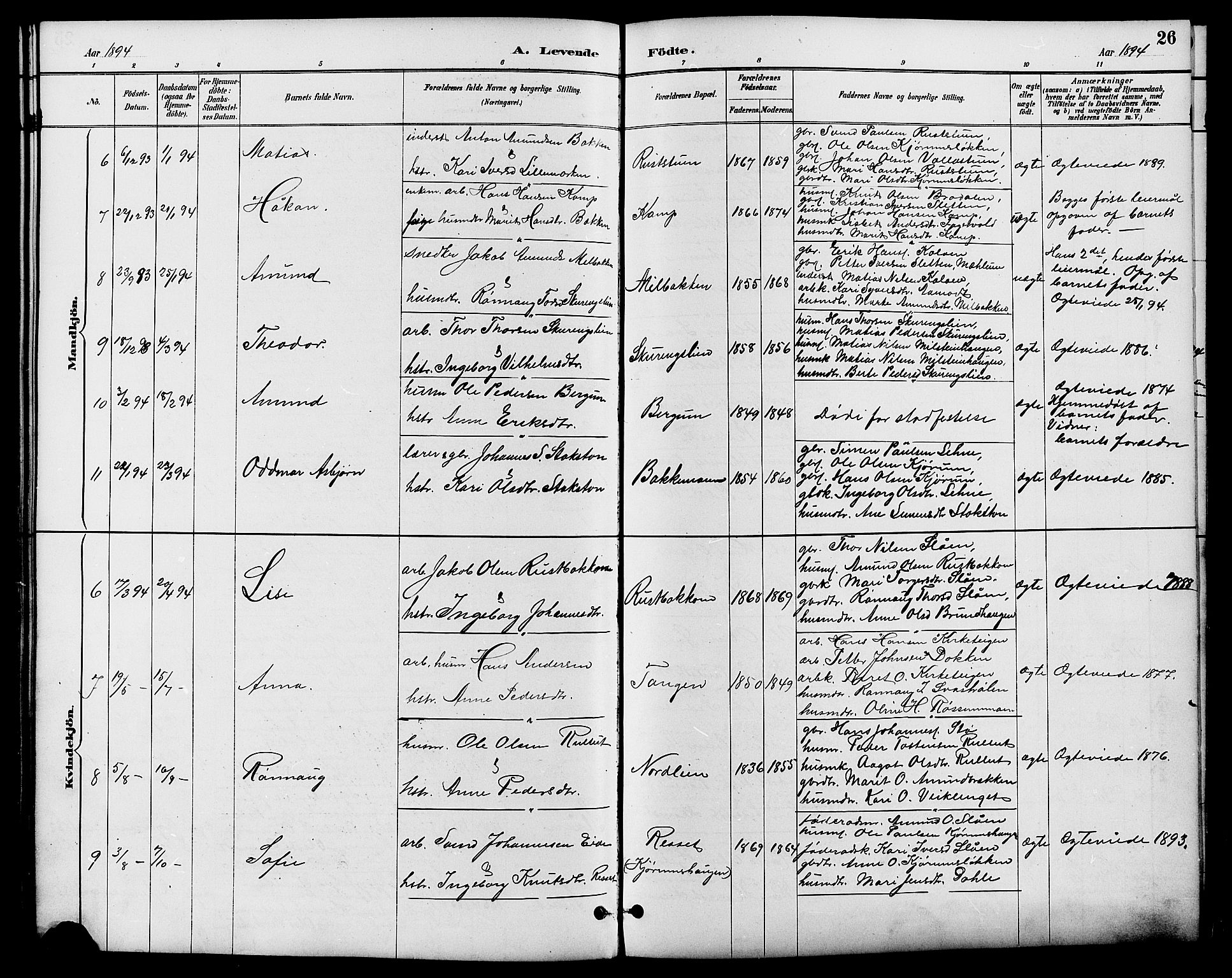 Nord-Fron prestekontor, SAH/PREST-080/H/Ha/Hab/L0006: Parish register (copy) no. 6, 1887-1914, p. 26