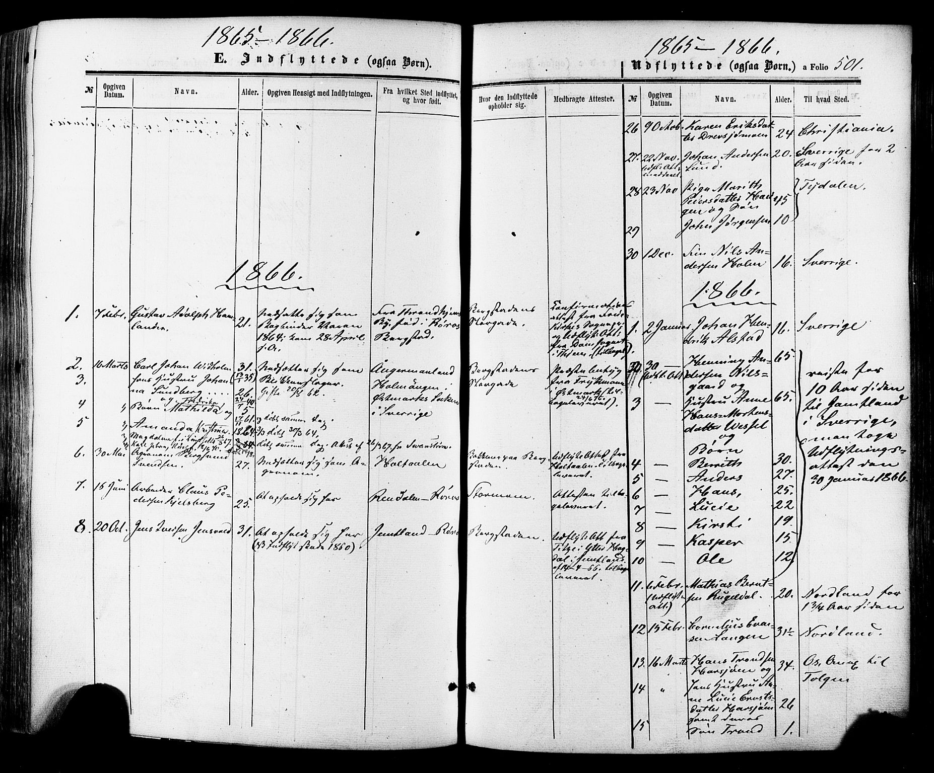 Ministerialprotokoller, klokkerbøker og fødselsregistre - Sør-Trøndelag, SAT/A-1456/681/L0932: Parish register (official) no. 681A10, 1860-1878, p. 501