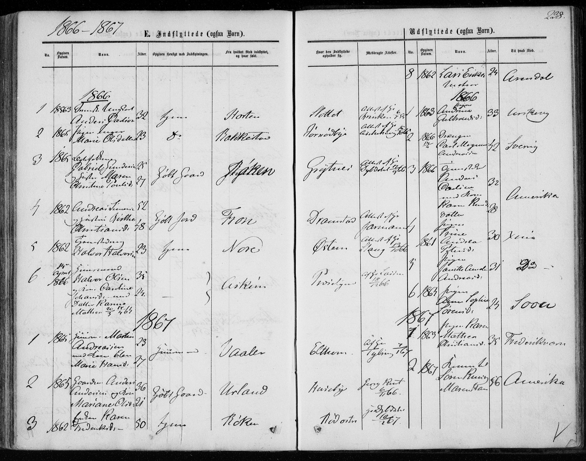 Hurum kirkebøker, SAKO/A-229/F/Fa/L0012: Parish register (official) no. 12, 1861-1875, p. 238