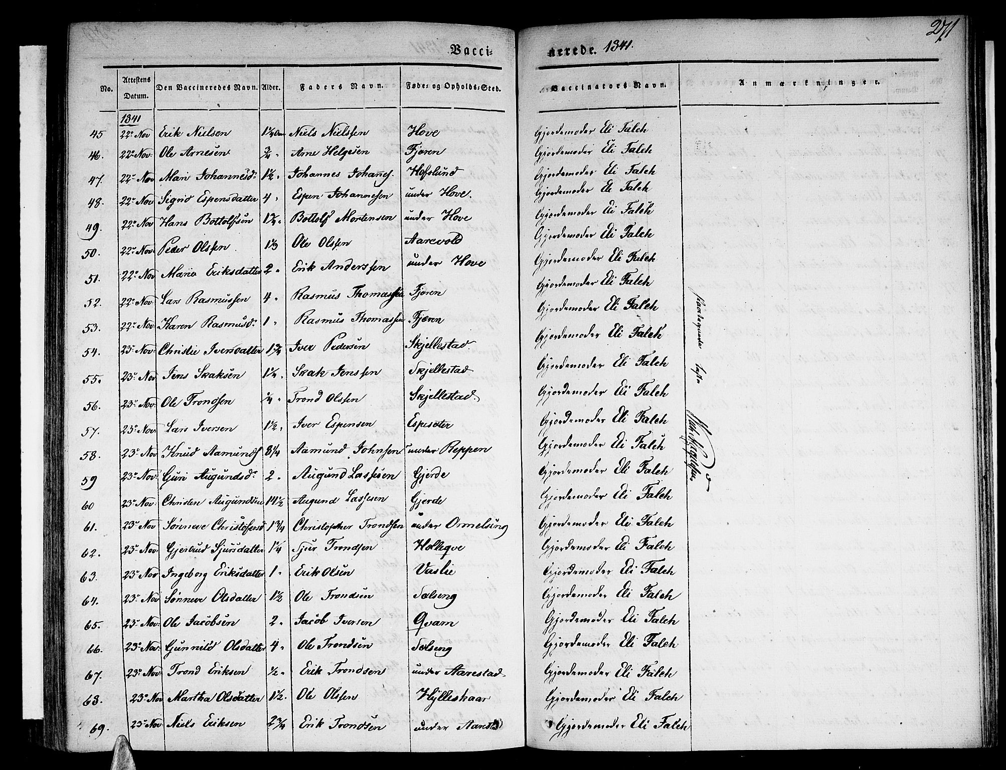 Sogndal sokneprestembete, AV/SAB-A-81301/H/Haa/Haaa/L0011: Parish register (official) no. A 11, 1839-1847, p. 271