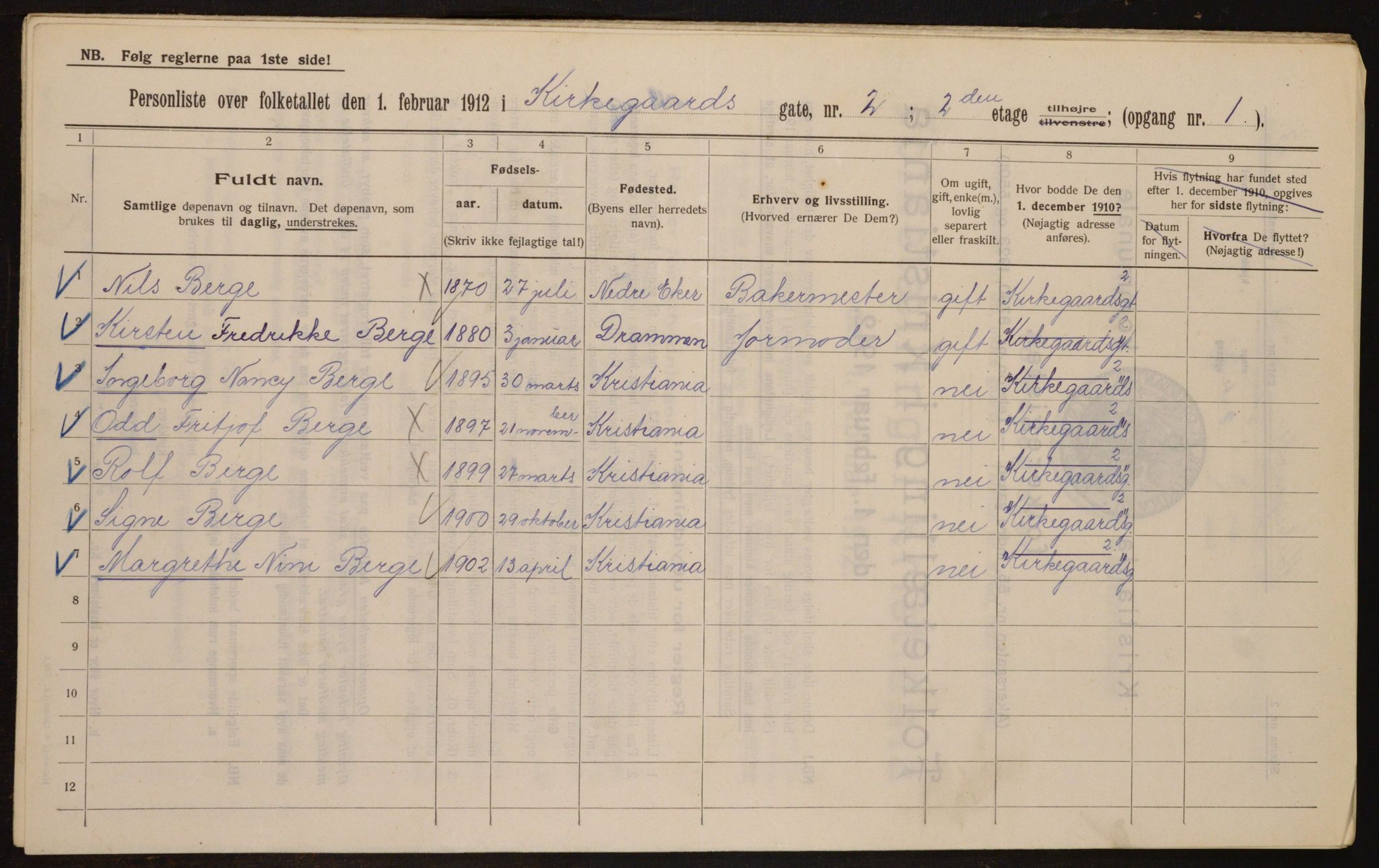 OBA, Municipal Census 1912 for Kristiania, 1912, p. 50325