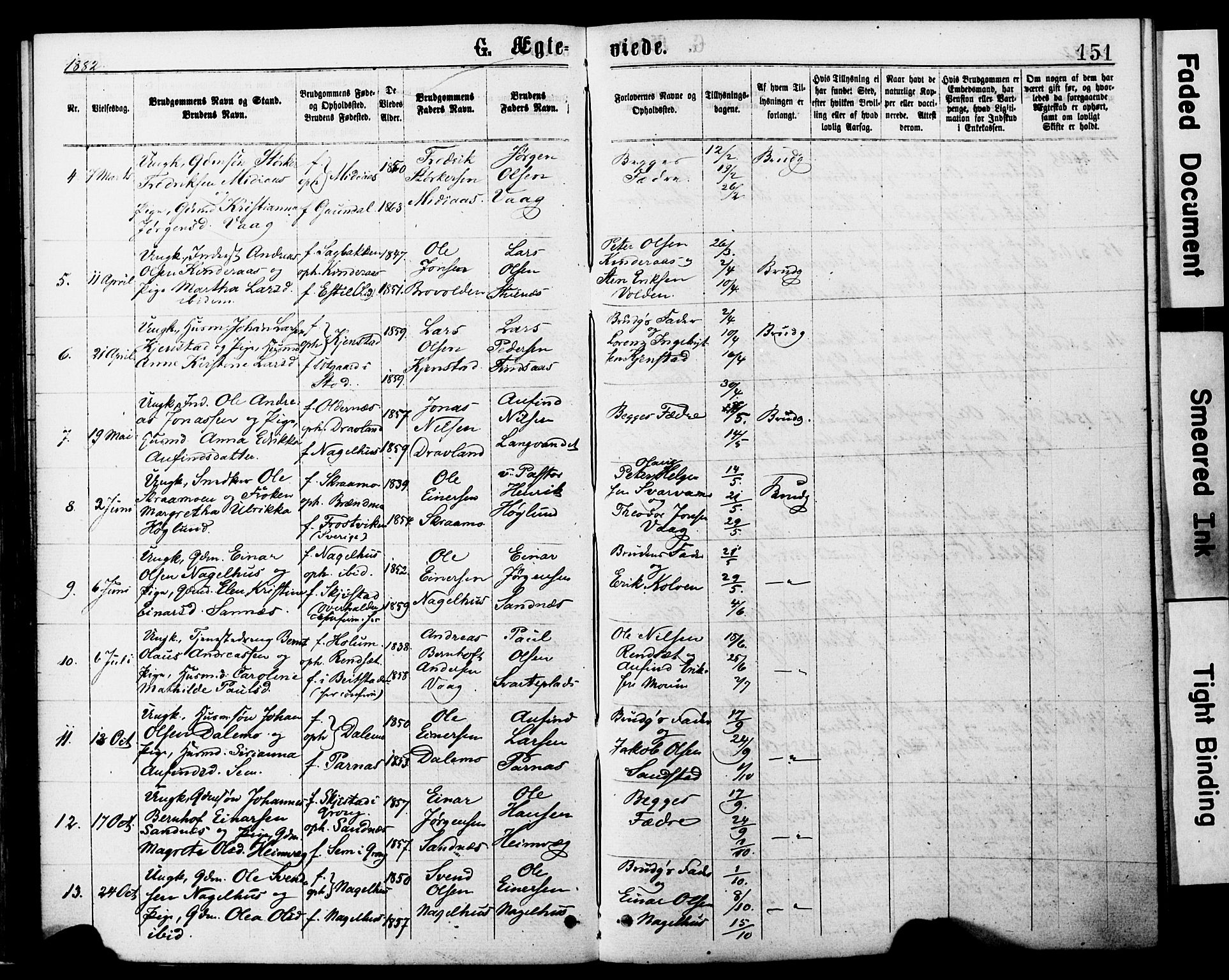 Ministerialprotokoller, klokkerbøker og fødselsregistre - Nord-Trøndelag, SAT/A-1458/749/L0473: Parish register (official) no. 749A07, 1873-1887, p. 151