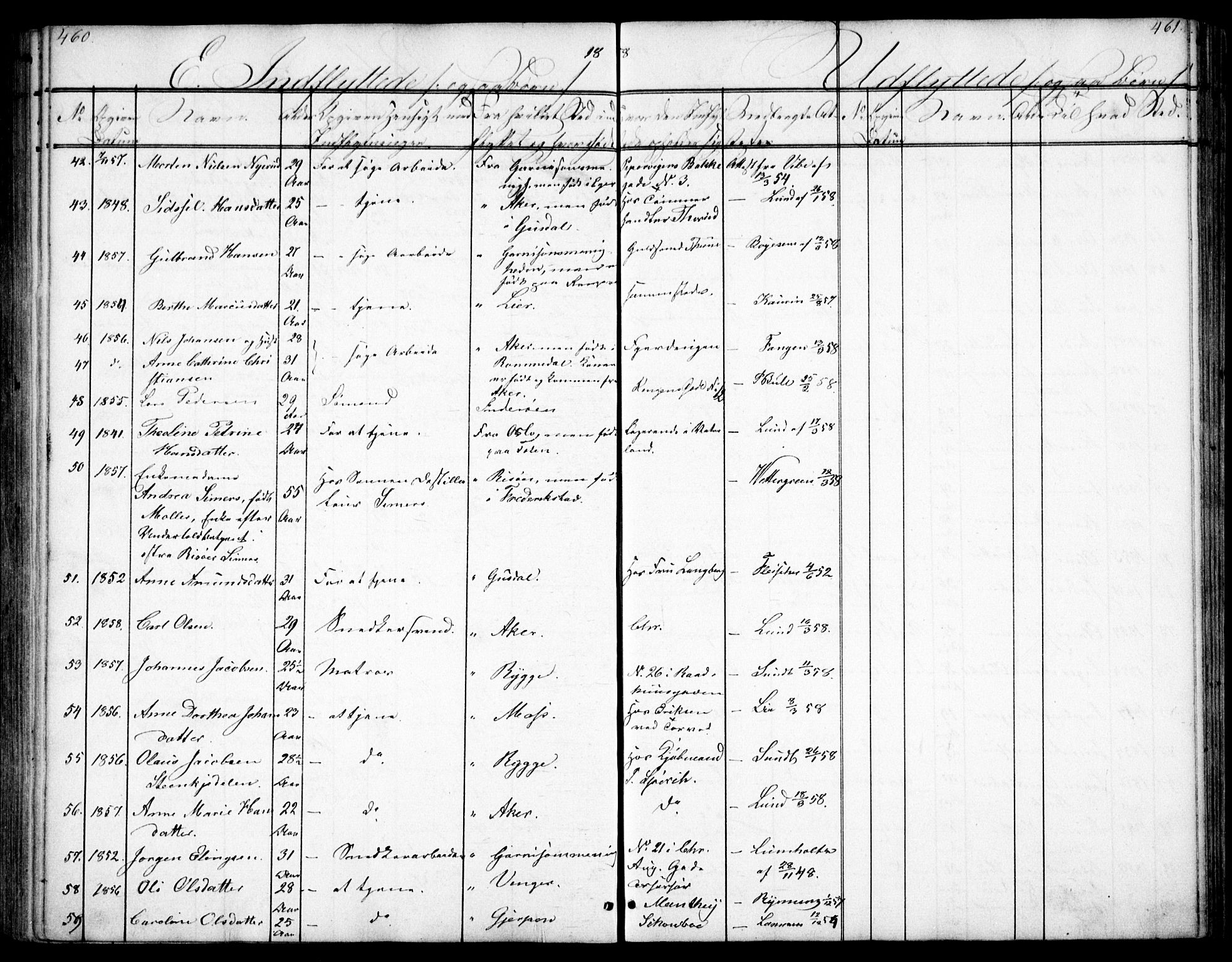Oslo domkirke Kirkebøker, SAO/A-10752/F/Fa/L0028: Parish register (official) no. 28, 1840-1876, p. 460-461