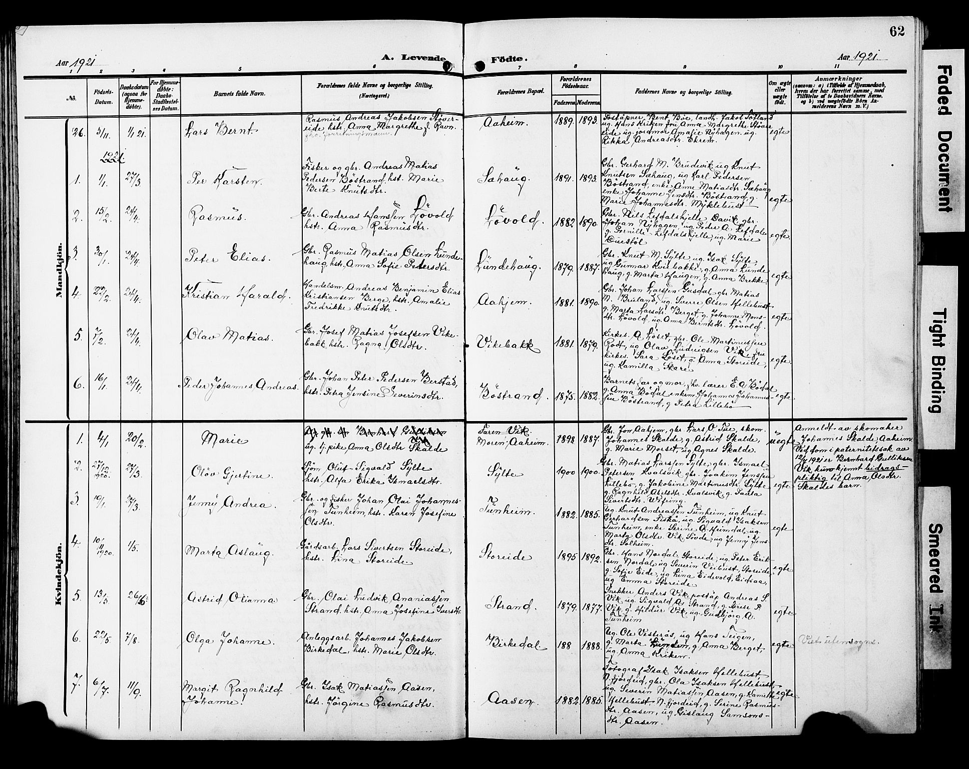Ministerialprotokoller, klokkerbøker og fødselsregistre - Møre og Romsdal, SAT/A-1454/501/L0018: Parish register (copy) no. 501C04, 1902-1930, p. 62