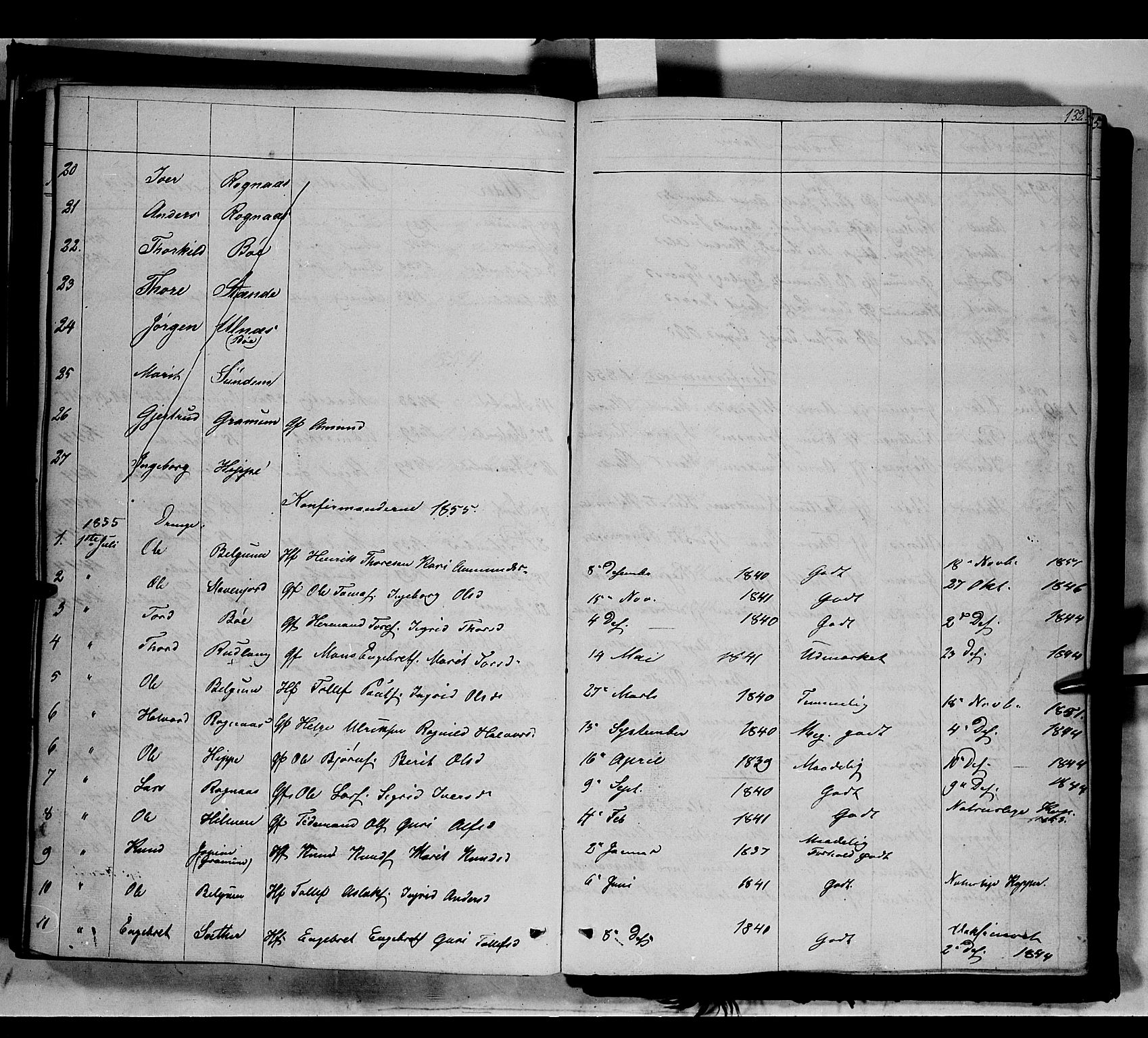 Nord-Aurdal prestekontor, SAH/PREST-132/H/Ha/Haa/L0006: Parish register (official) no. 6, 1842-1863, p. 132