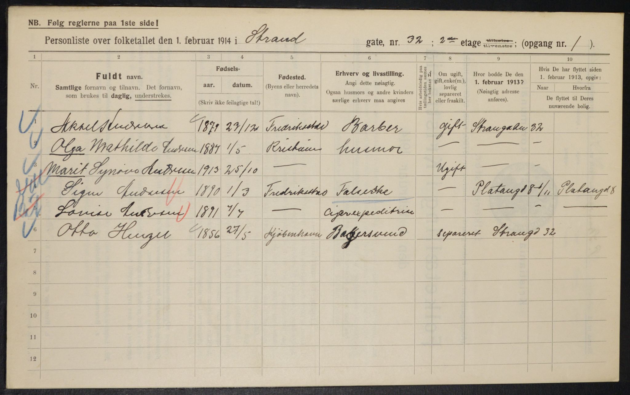 OBA, Municipal Census 1914 for Kristiania, 1914, p. 104614