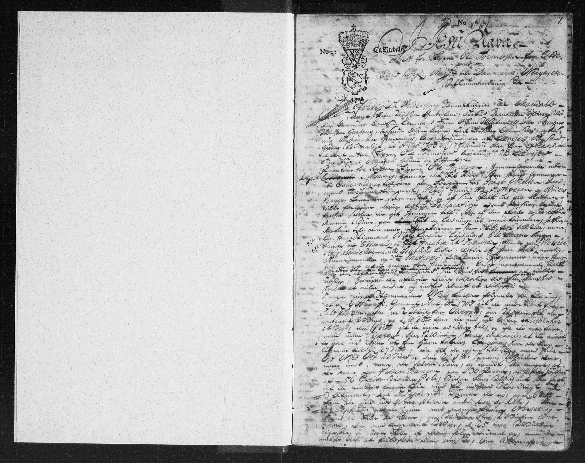 Mandal sorenskriveri, AV/SAK-1221-0005/001/F/Fa/L0015: Tingbok nr 14, 1706-1709, p. 0b-1a