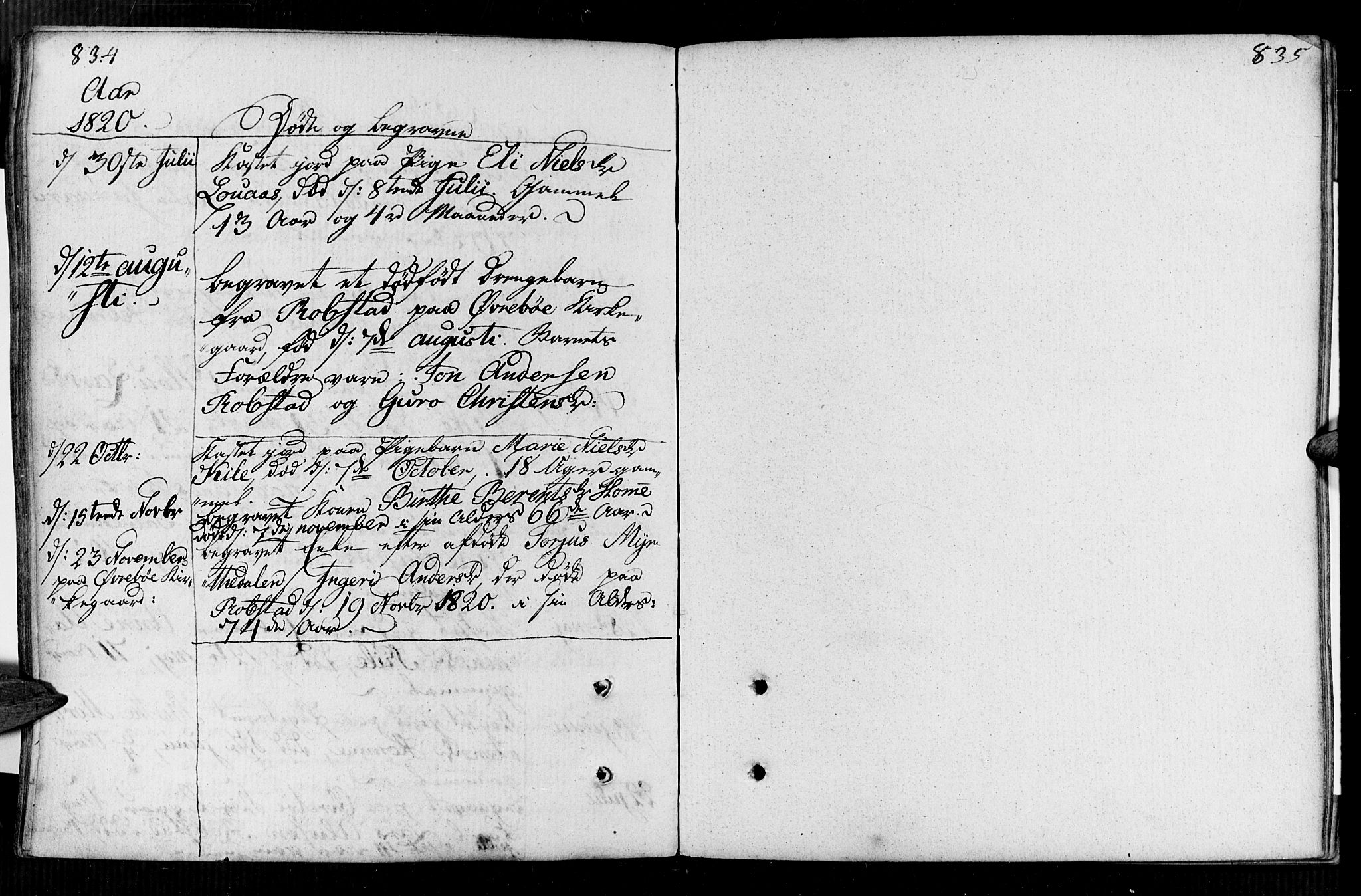 Vennesla sokneprestkontor, SAK/1111-0045/Fa/Faa/L0002: Parish register (official) no. A 2, 1785-1834, p. 834-835