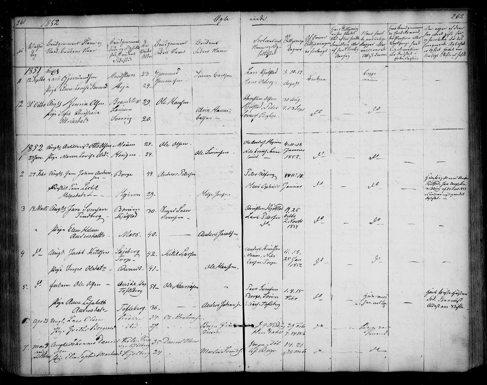 Borge prestekontor Kirkebøker, AV/SAO-A-10903/F/Fa/L0005: Parish register (official) no. I 5, 1848-1860, p. 261-262